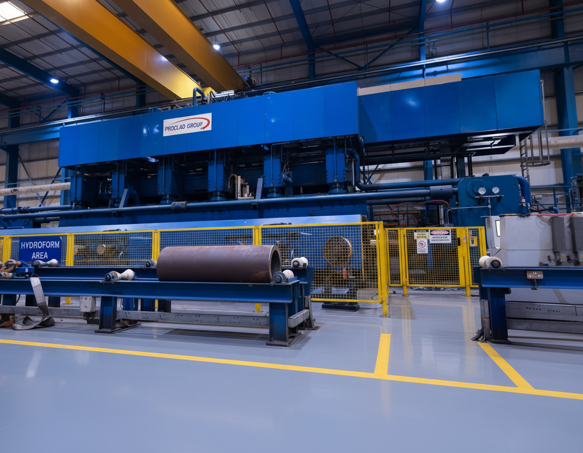 Large pipe spool in Proclad factory