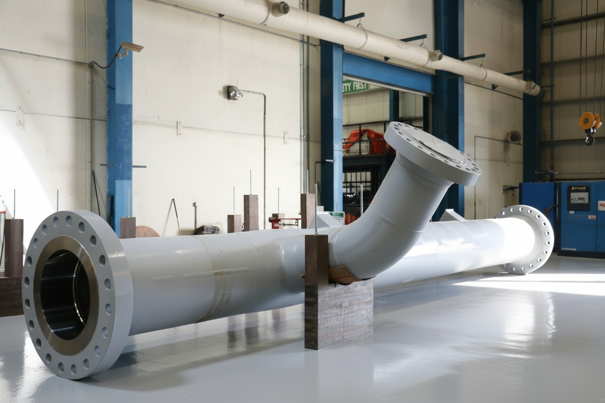 Large pipe spool in Proclad factory