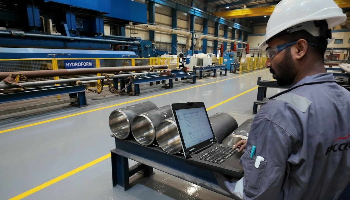 Large pipe spool in Proclad factory