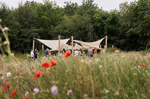 One of the therapy garden's gathering places