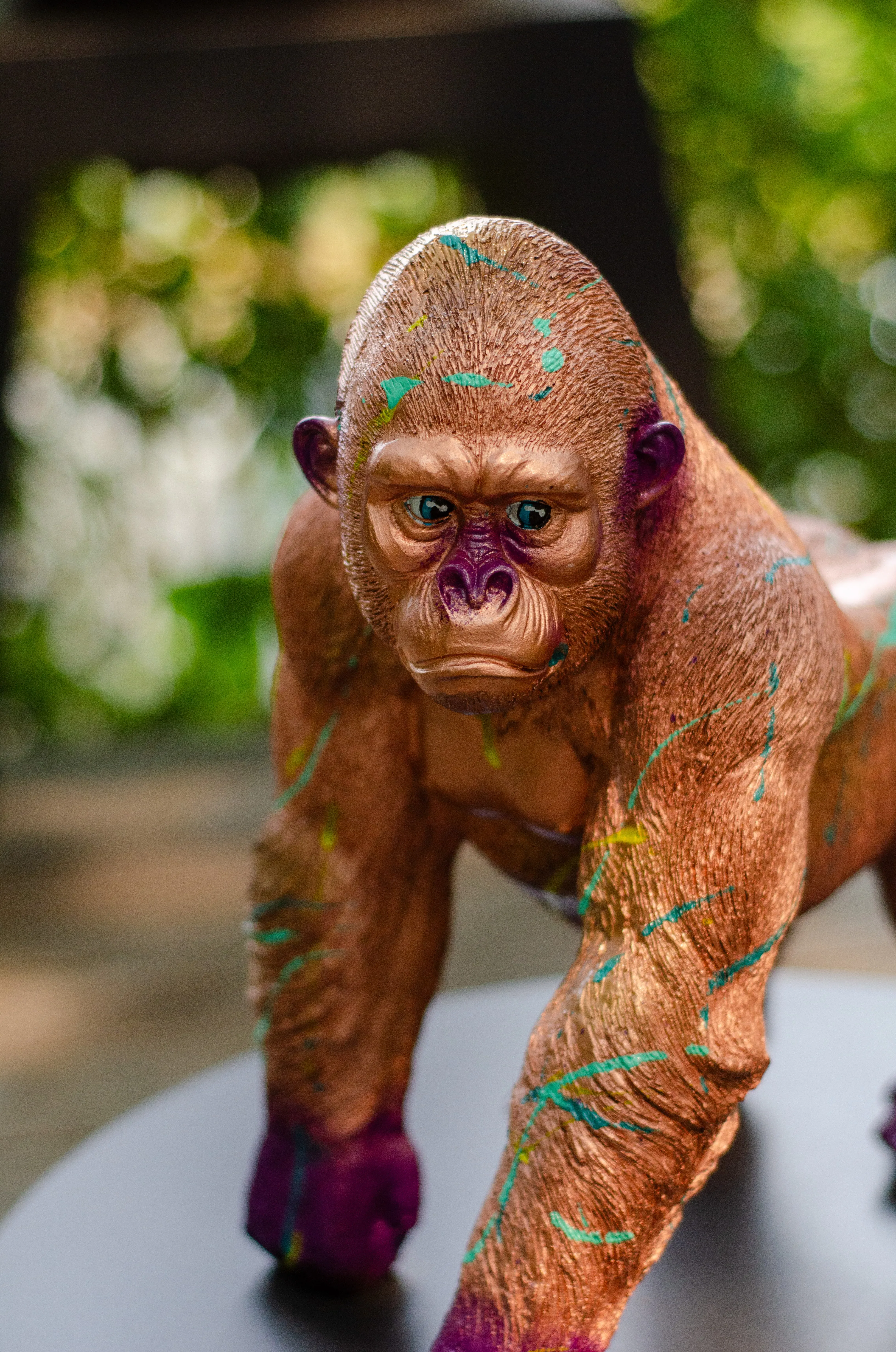 Tête de Queen kong - Sculpture aérosol et dripping - Onesta Art
