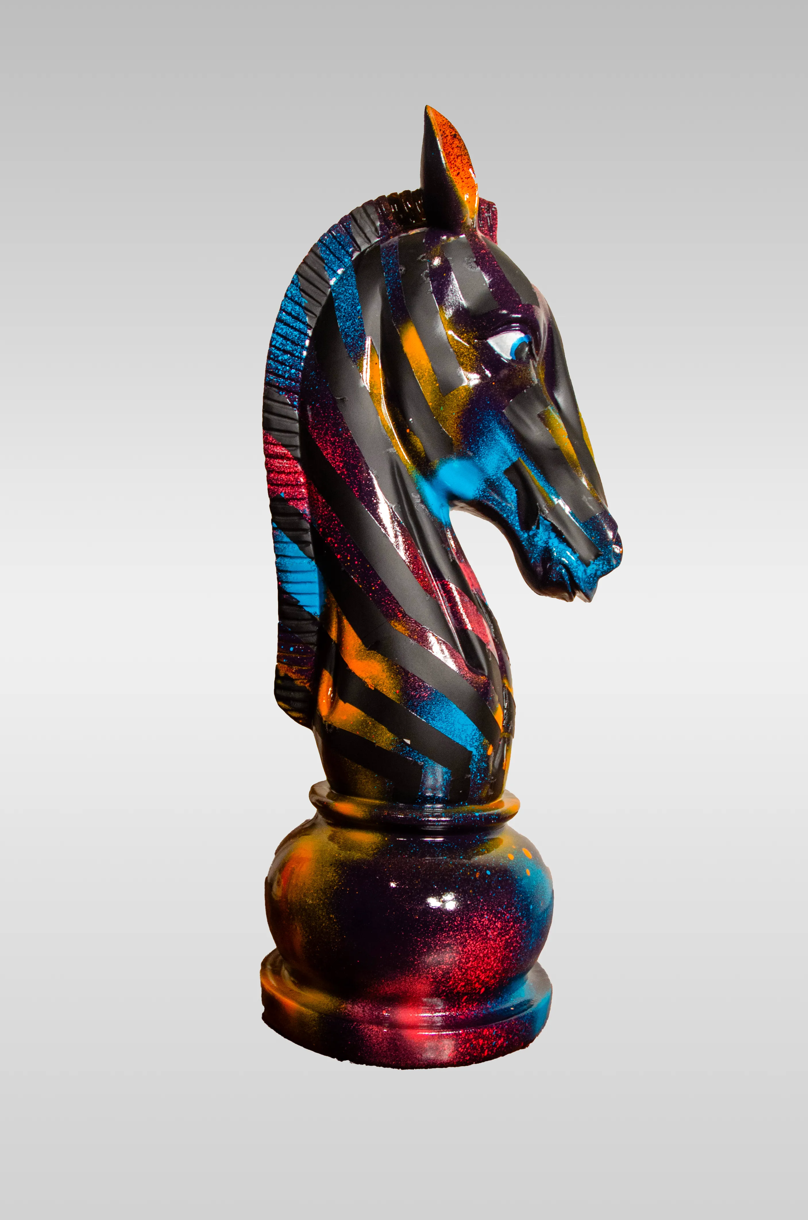 Knight Zebra - Sculpture de zebre en résine