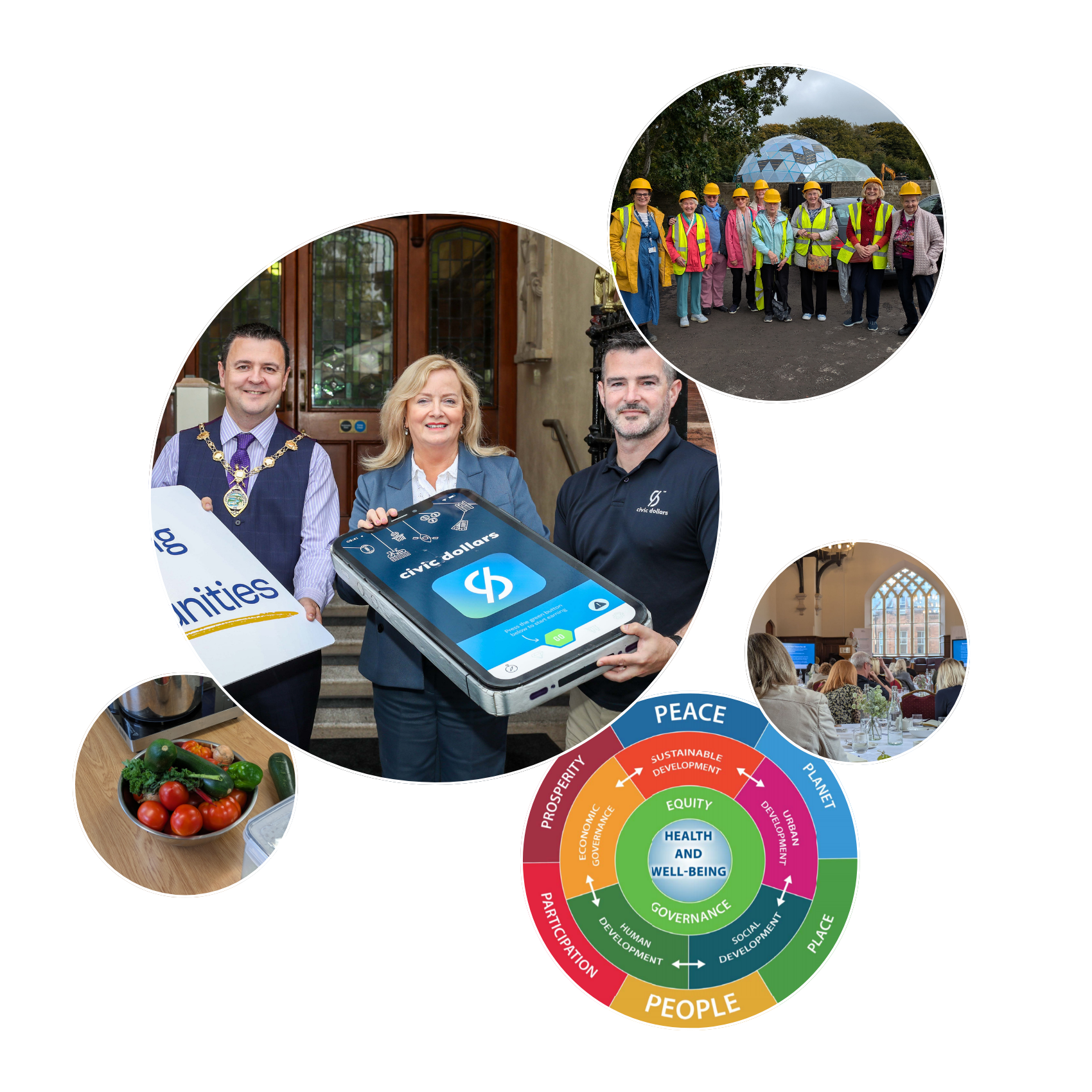 A collage of images from a variety of DHCNI projects