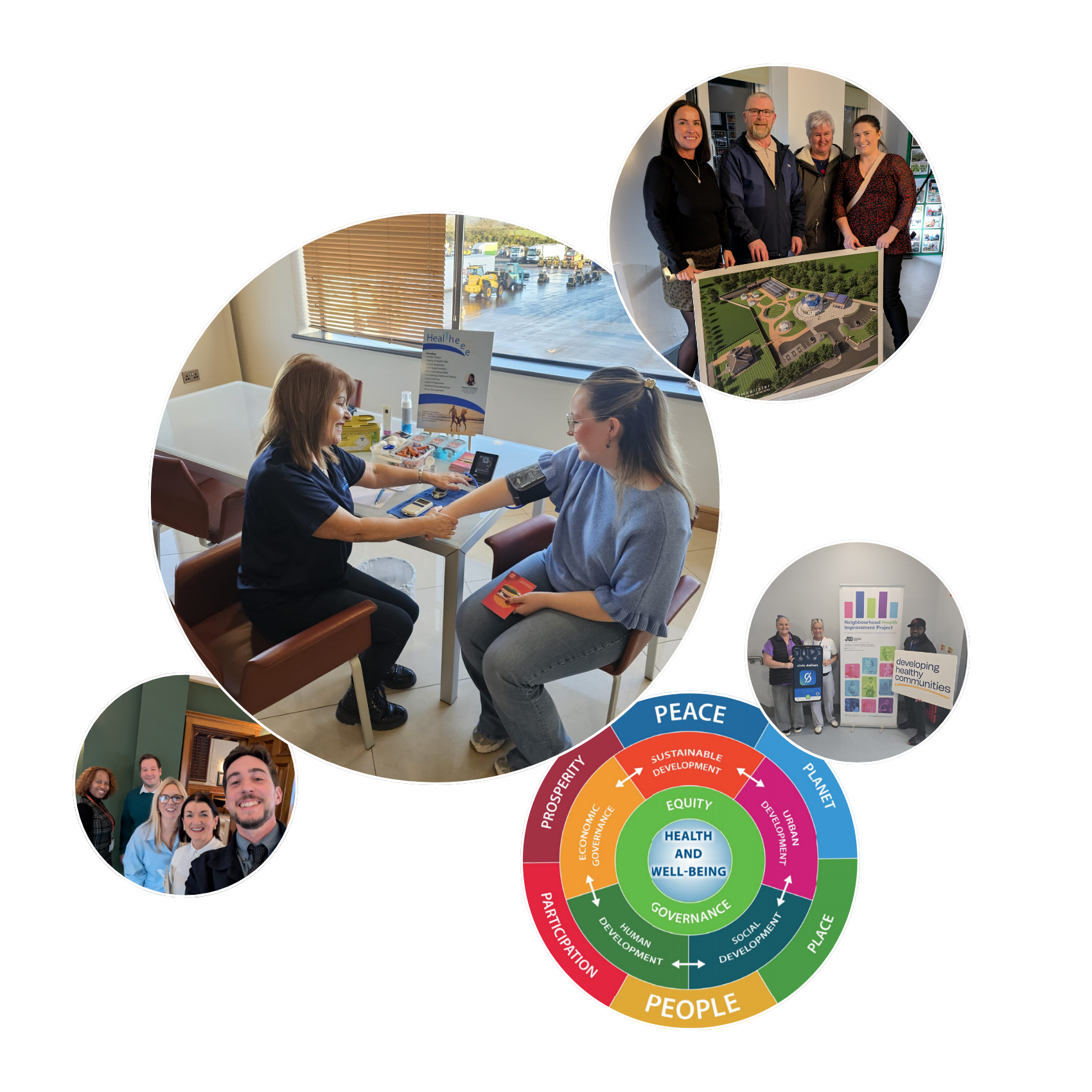 A collage of images from a variety of DHCNI projects