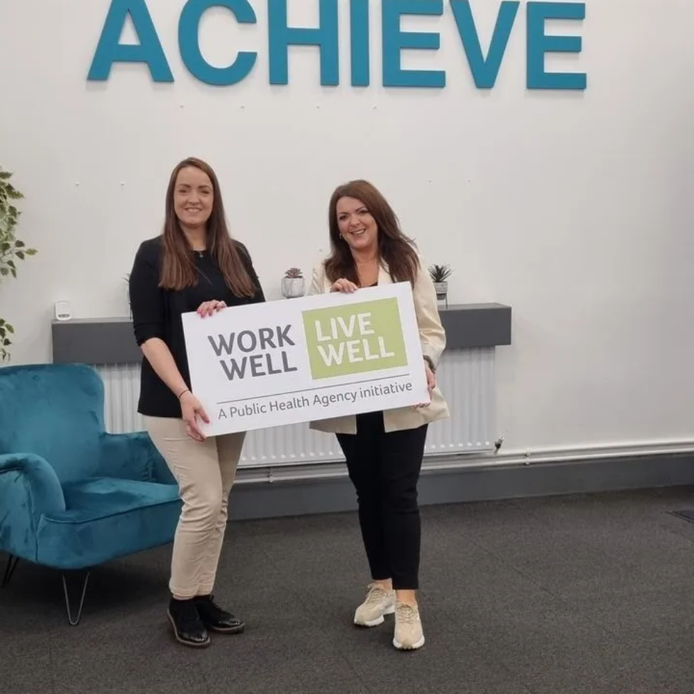 Debbie Deans, Business Development Director at 21 Training standing with Sabrina Moore, Work Well Live Well project coordinator