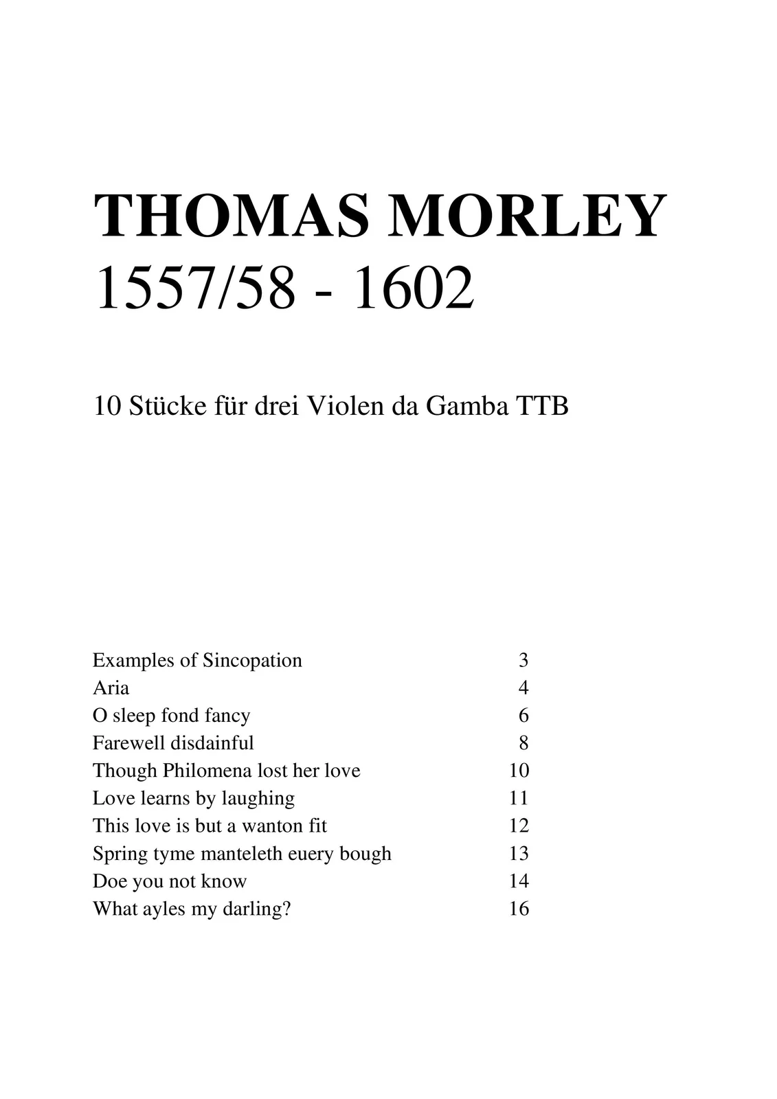 Thomas Morley - 10 Trios