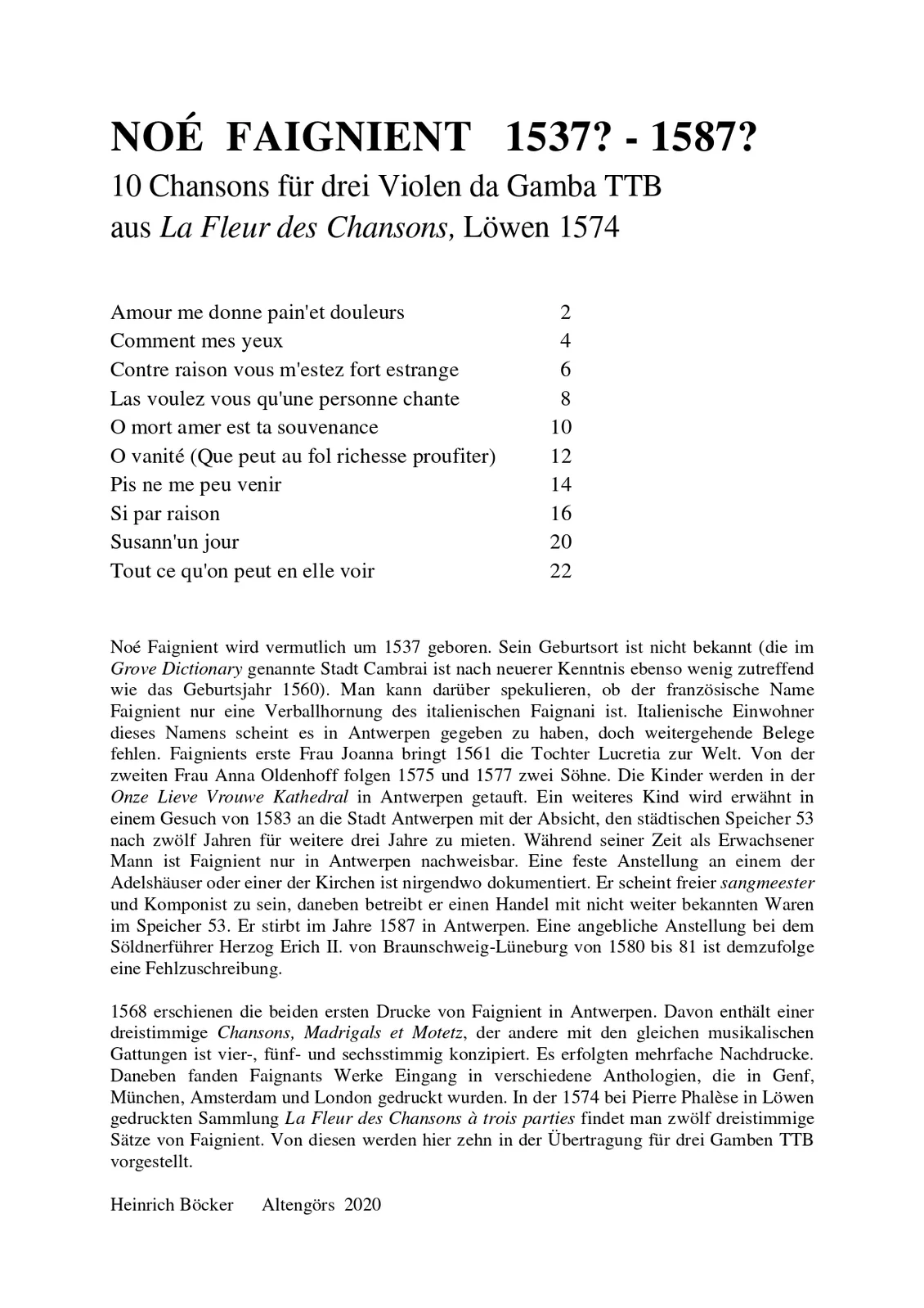 Noe Faignient - 10 Chansons