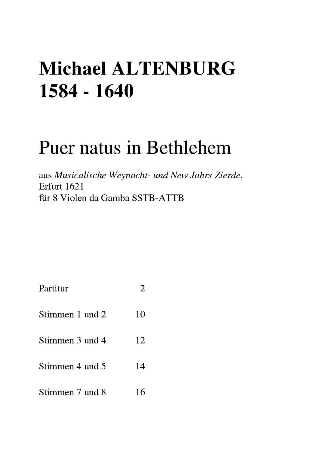 Michael Altenburg - Puer natus