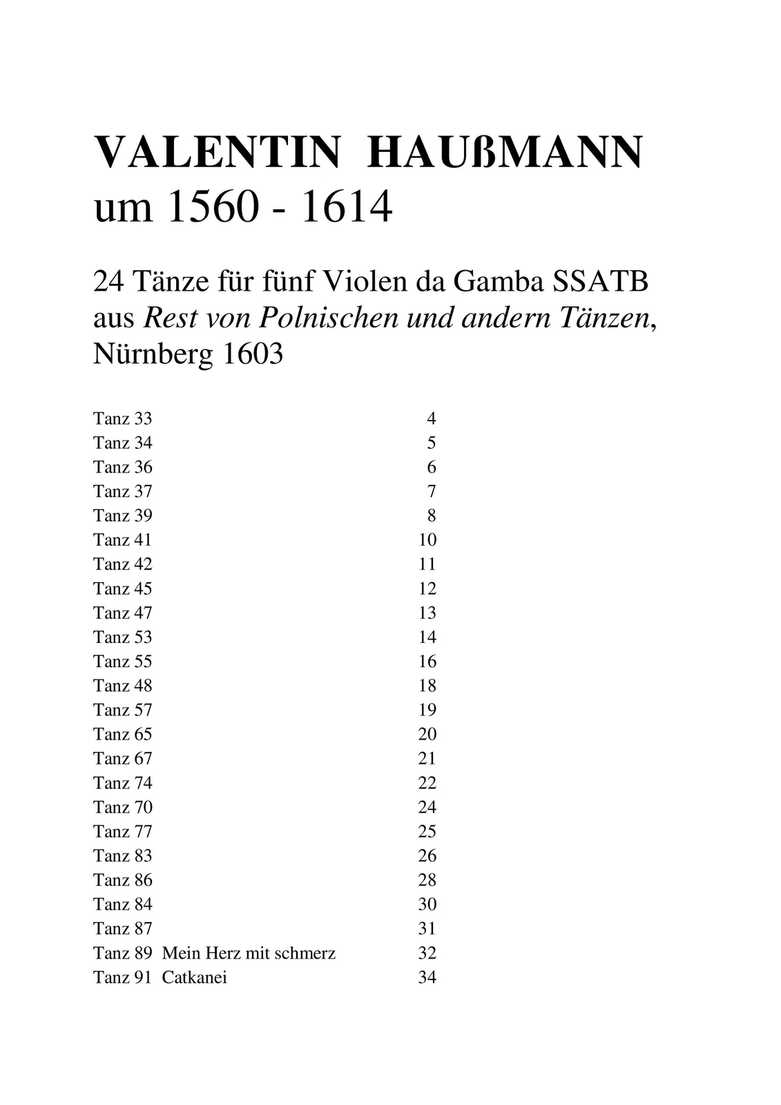 Valentin Haußmann - Tänze