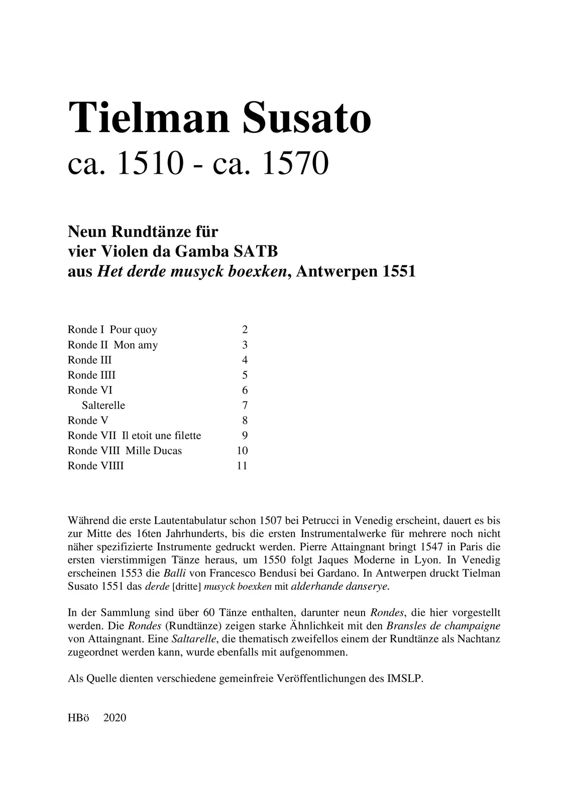 Tielman Susato - 9 Rondes