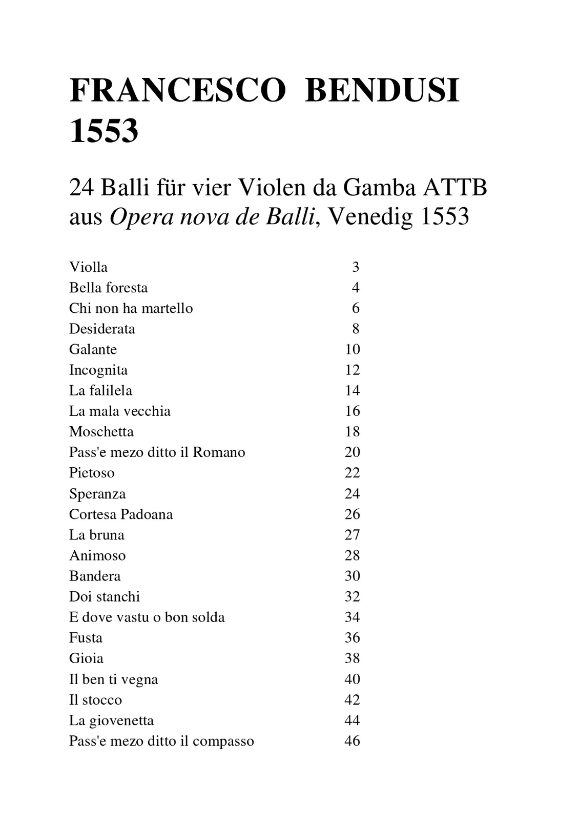 Francesco Bendusi - 24 Balli