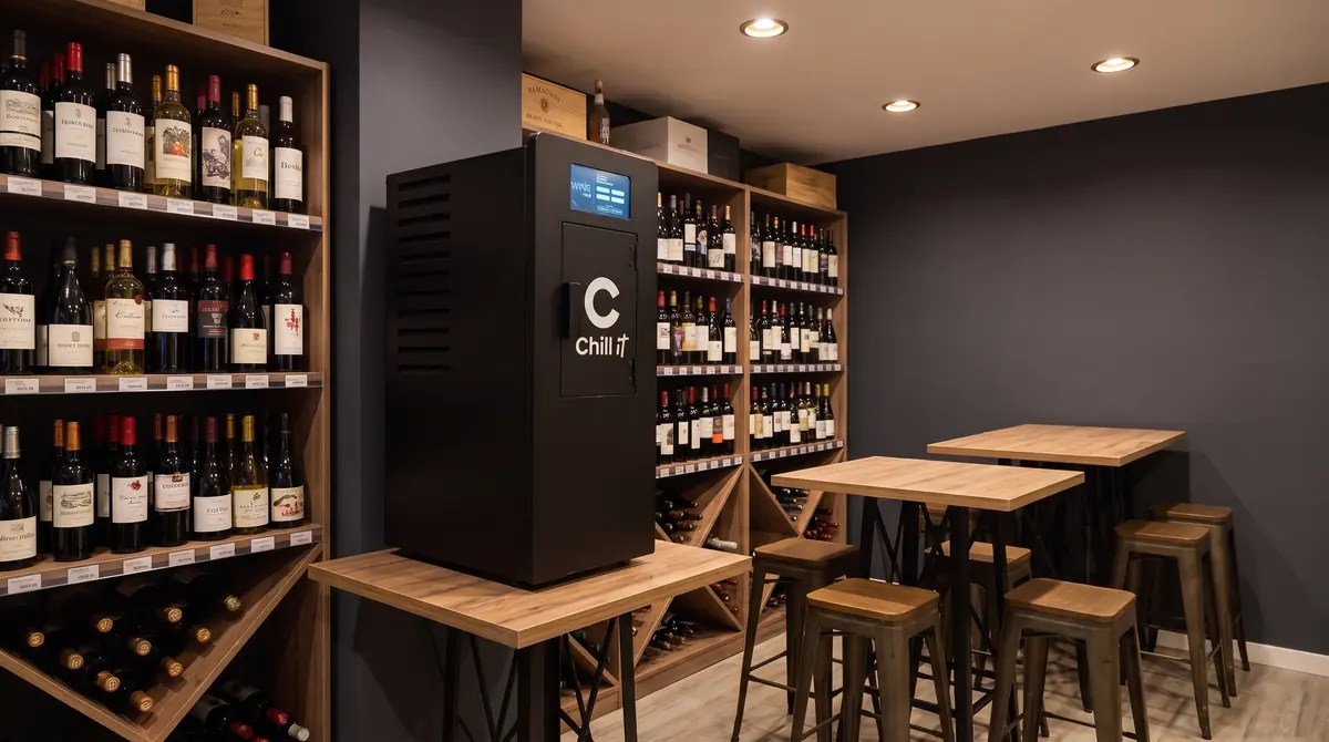 Chill it en una vinoteca real, junto a la carta de vinos