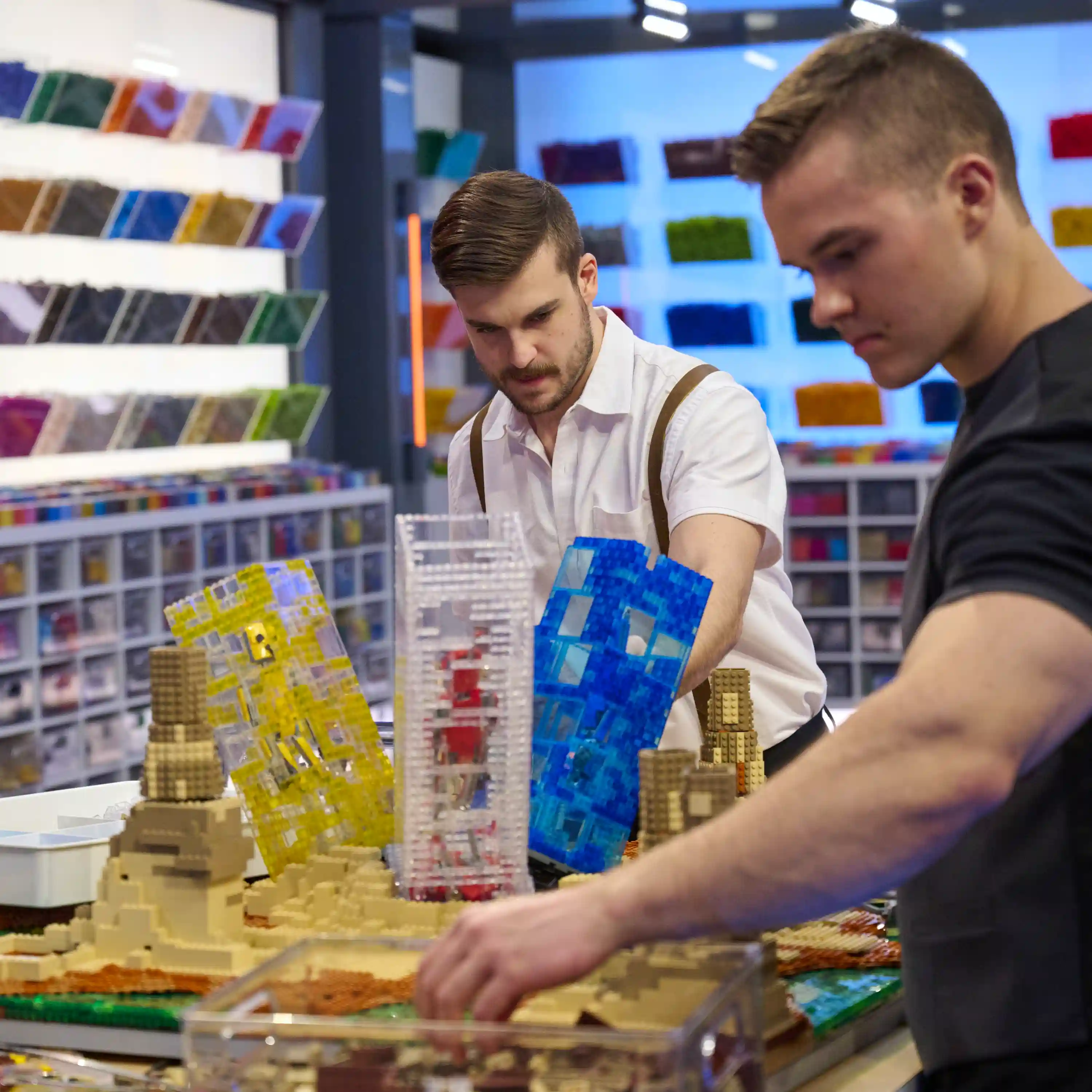 Ben and Michael working on their final build from LEGO MASTERS