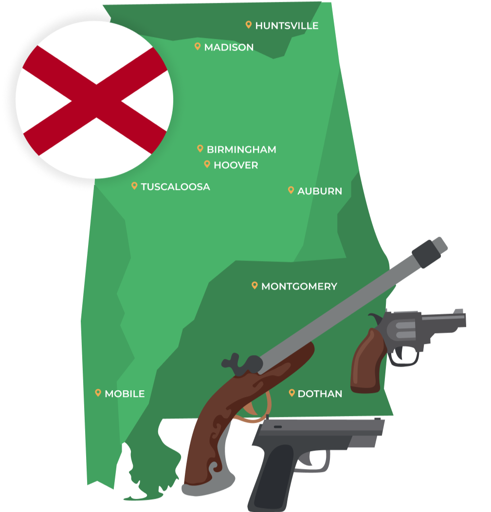 Picture of Taunton, Massachusetts City Map with Taunton sign on it and places that we buy guns from.
