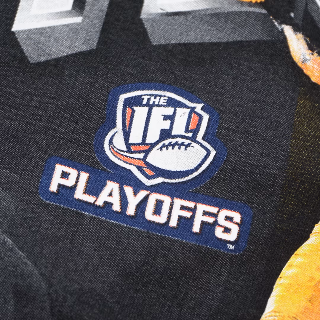 The IFL playoffs logo screen printed on a black shirt