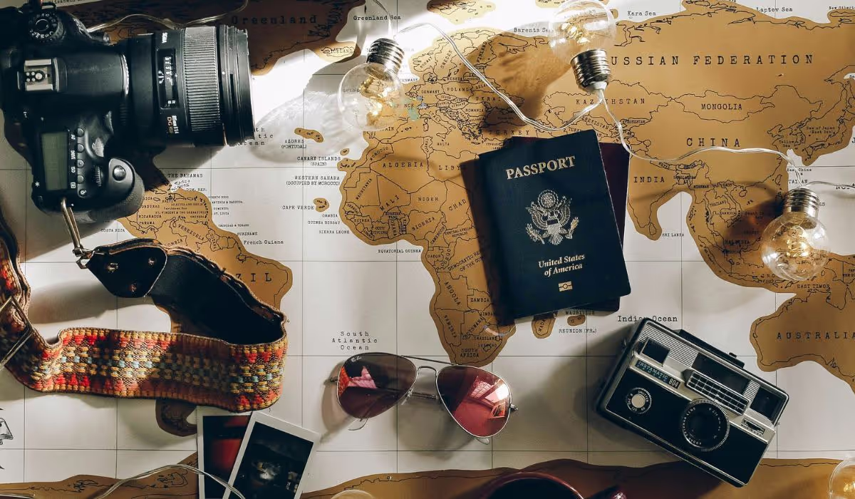 Image of global map representing destinations with The Leap