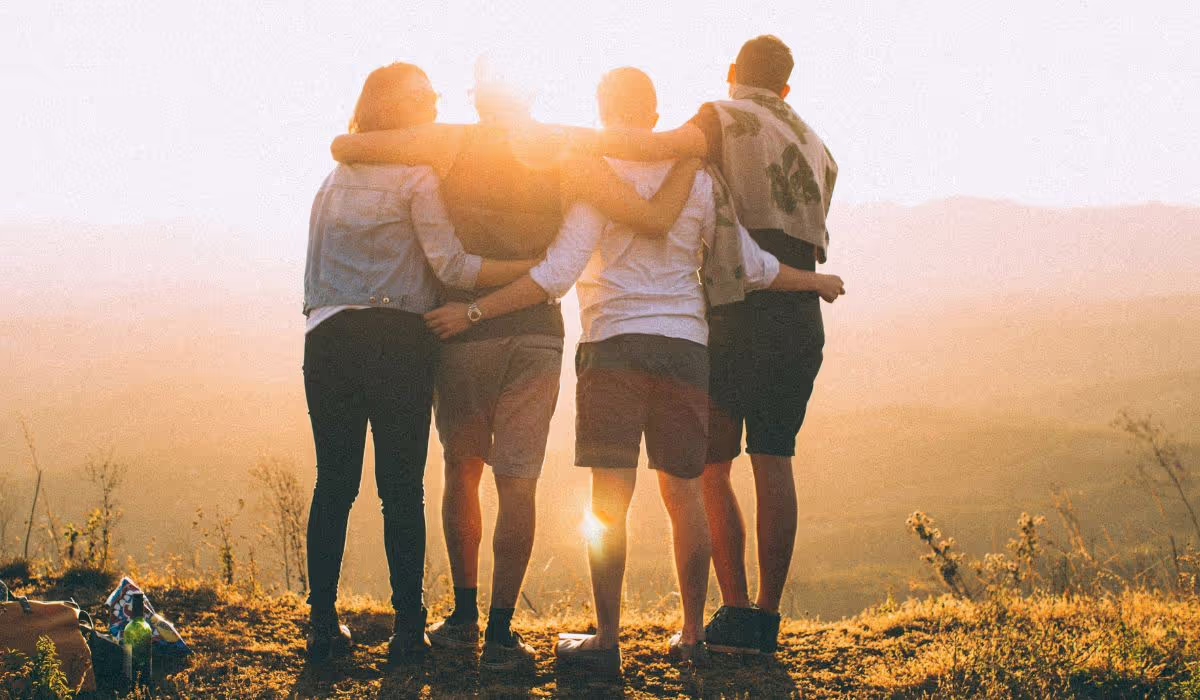 Team of people indicating wellbeing and educational value of travelling with The Leap