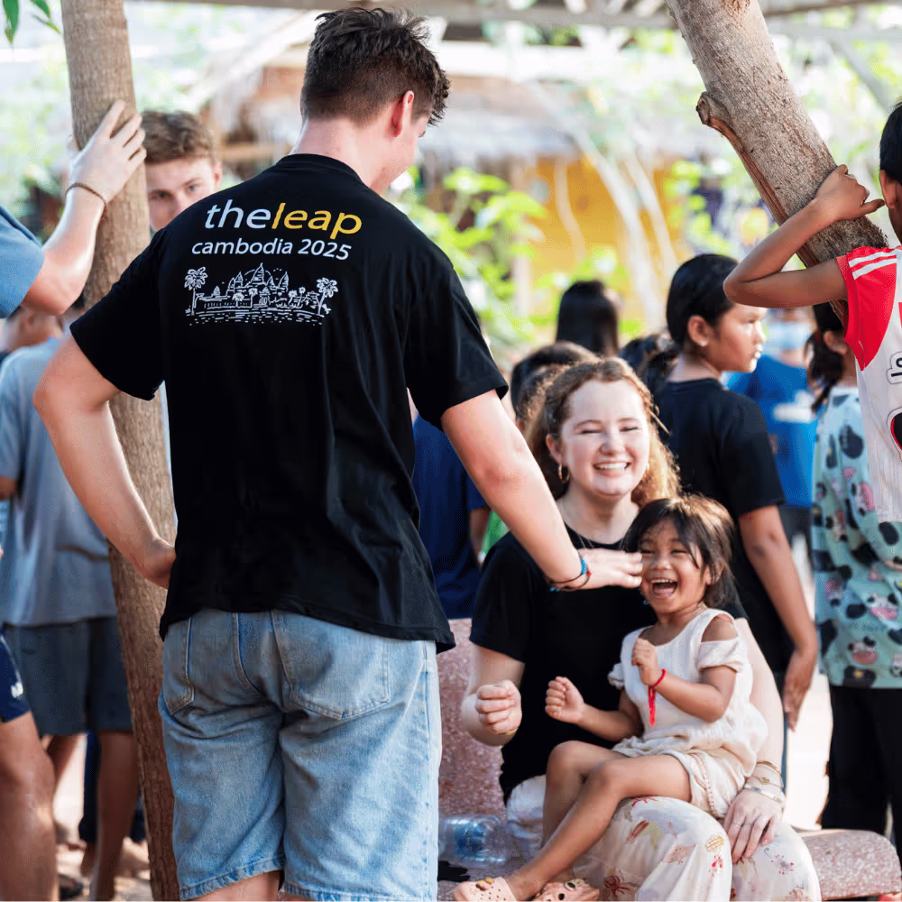 Gap year kids having fun on a community programme with The Leap