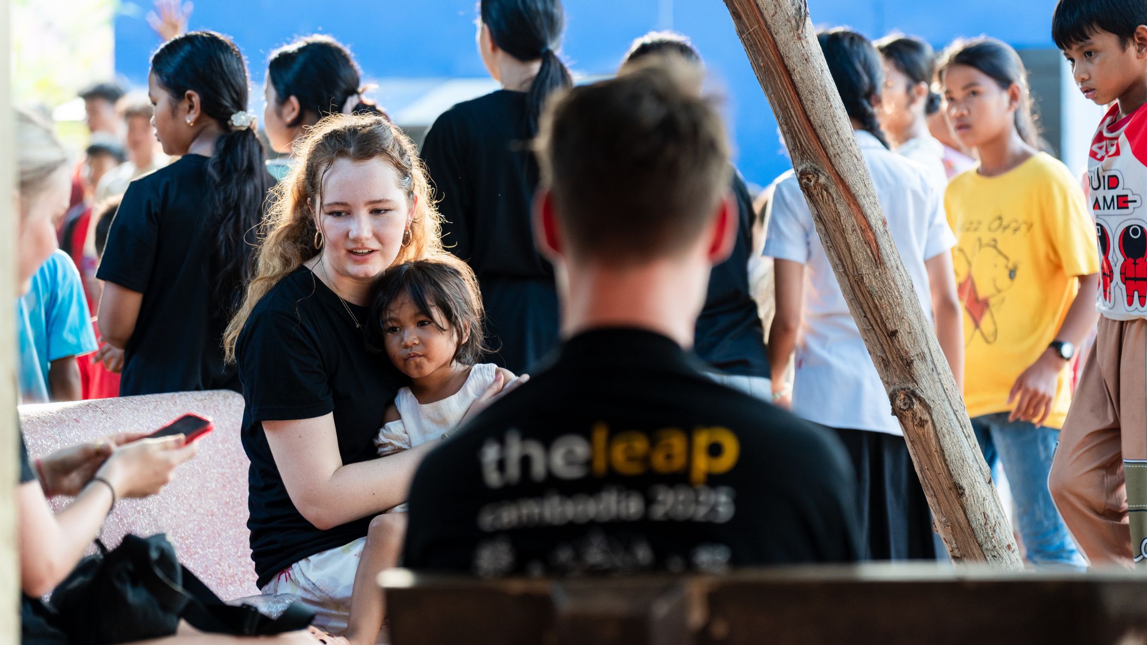 Gap year student in Cambodia in a local school 