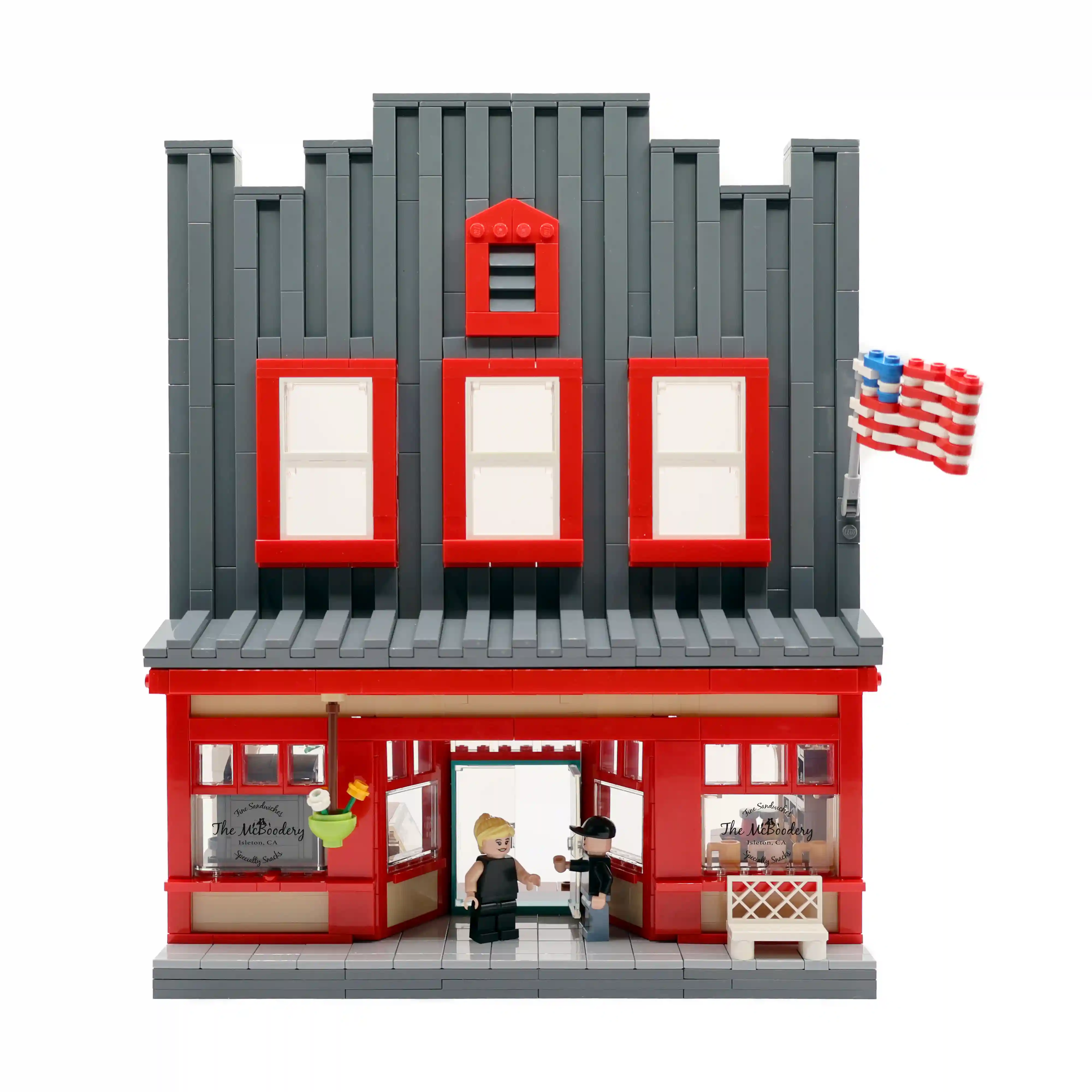 A custom LEGO commission by Ben Brickson of a sandwich shop.