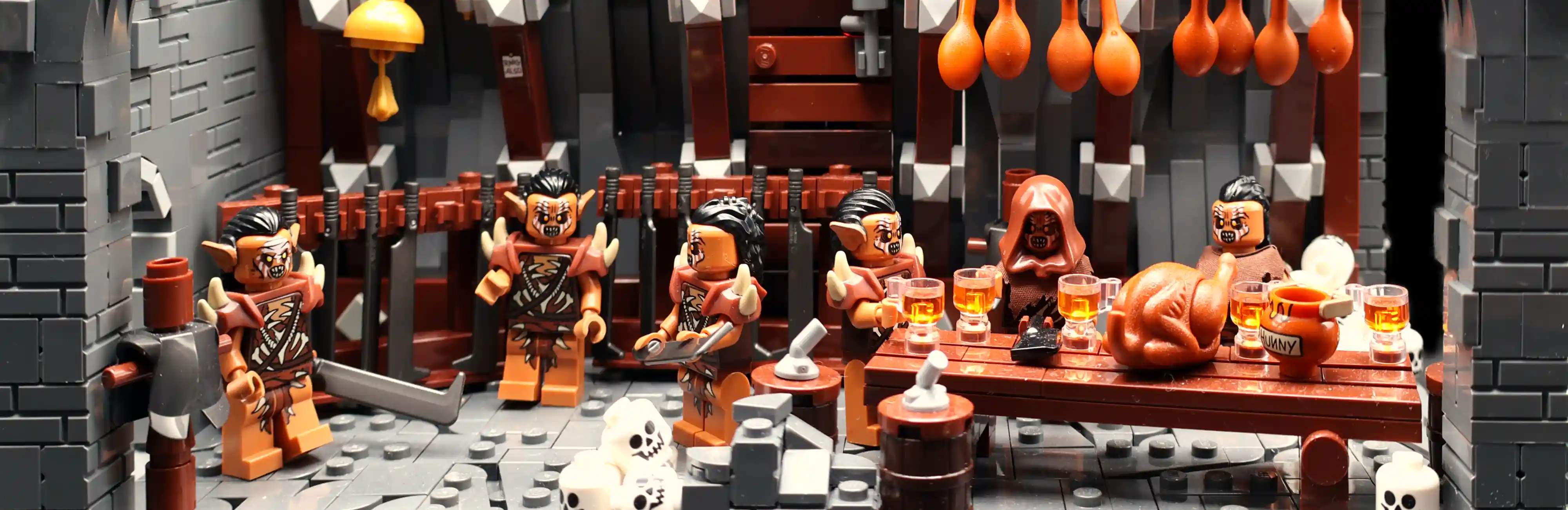 A vignette room build for a castle collab Ben was apart of, showcasing a chamber of orcs as they feast on some precious meats.