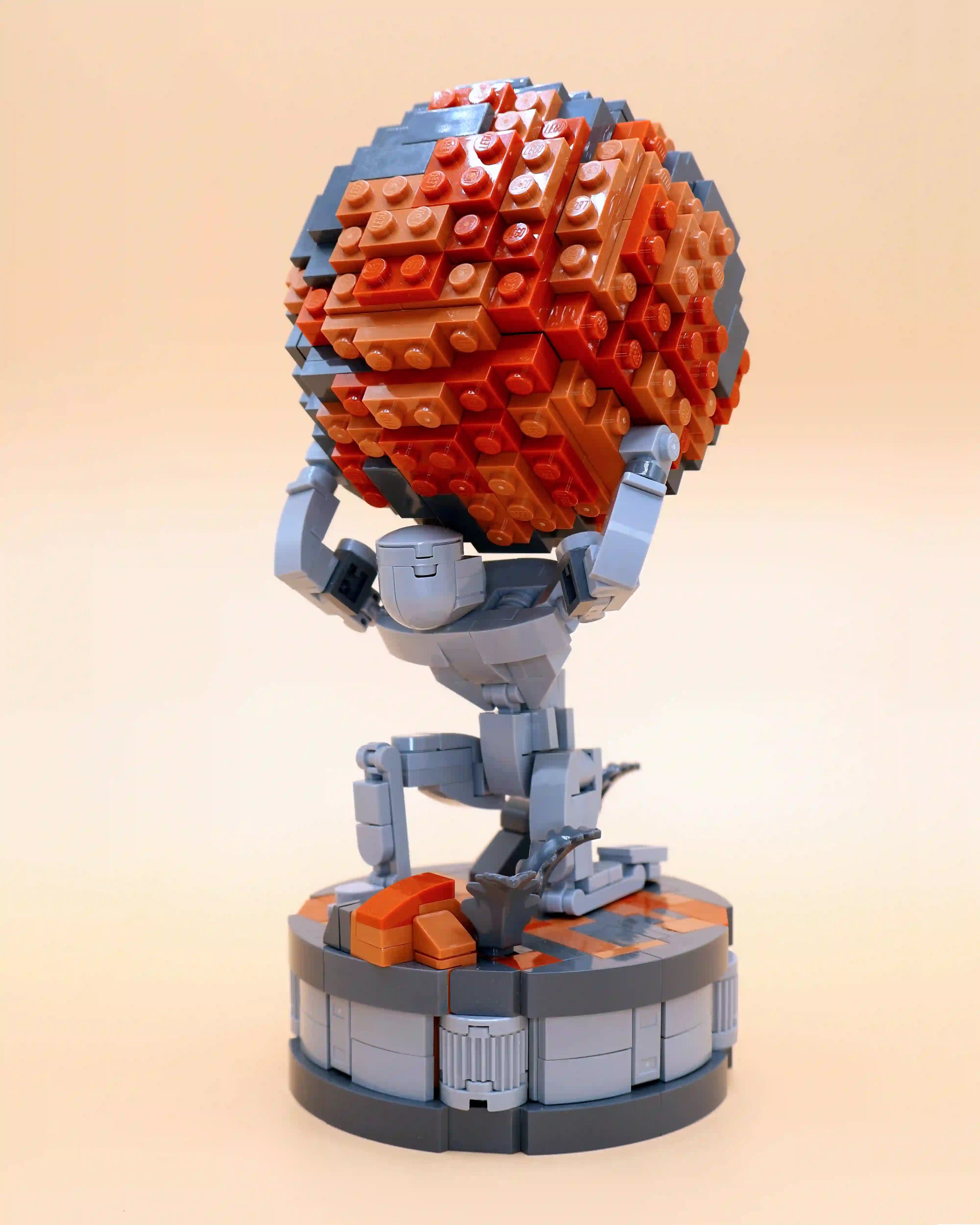 A custom LEGO commission by Ben Brickson of the model of Atlas holding the world