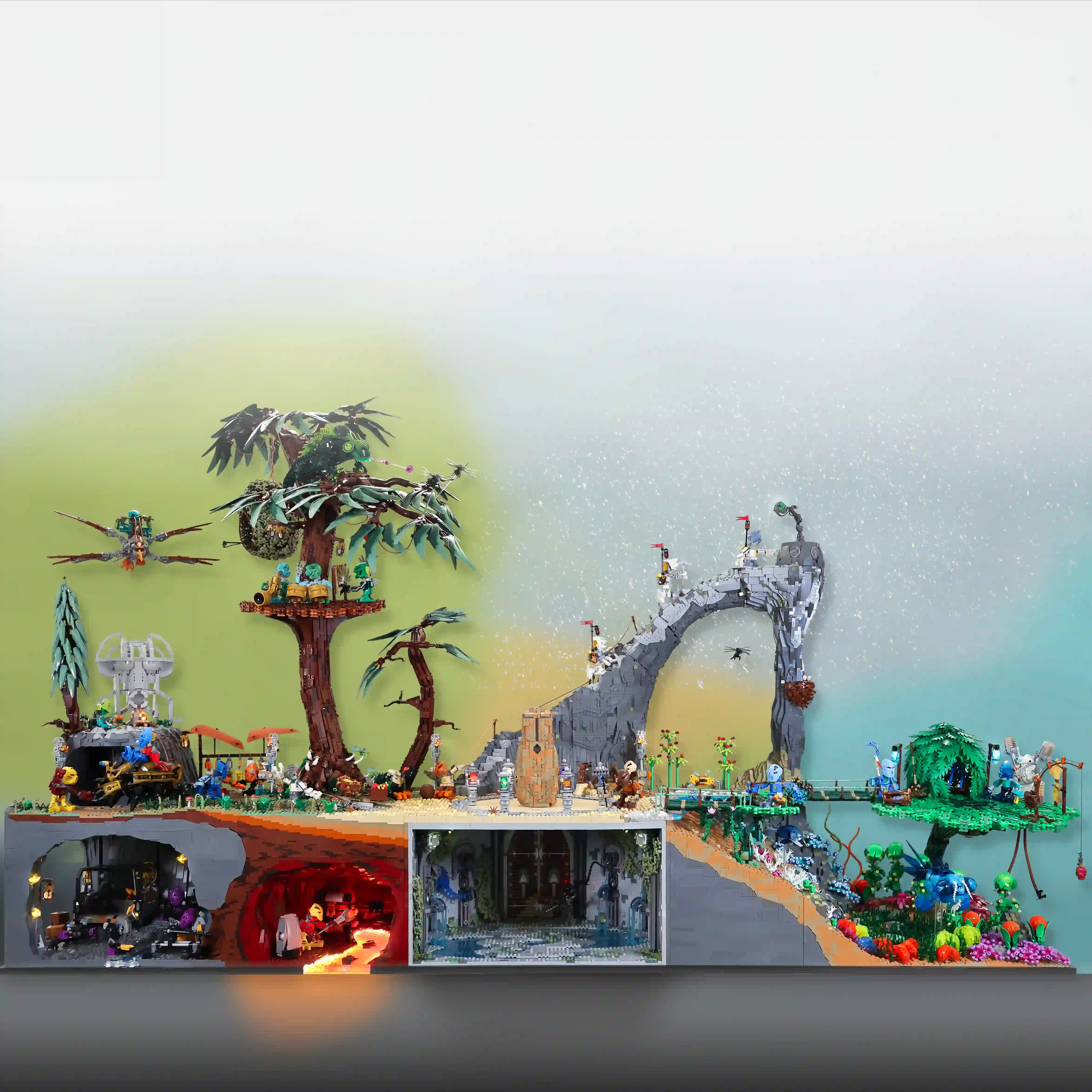 A custom LEGO model by Ben Brickson of the Bionicle island known as Mata Nui