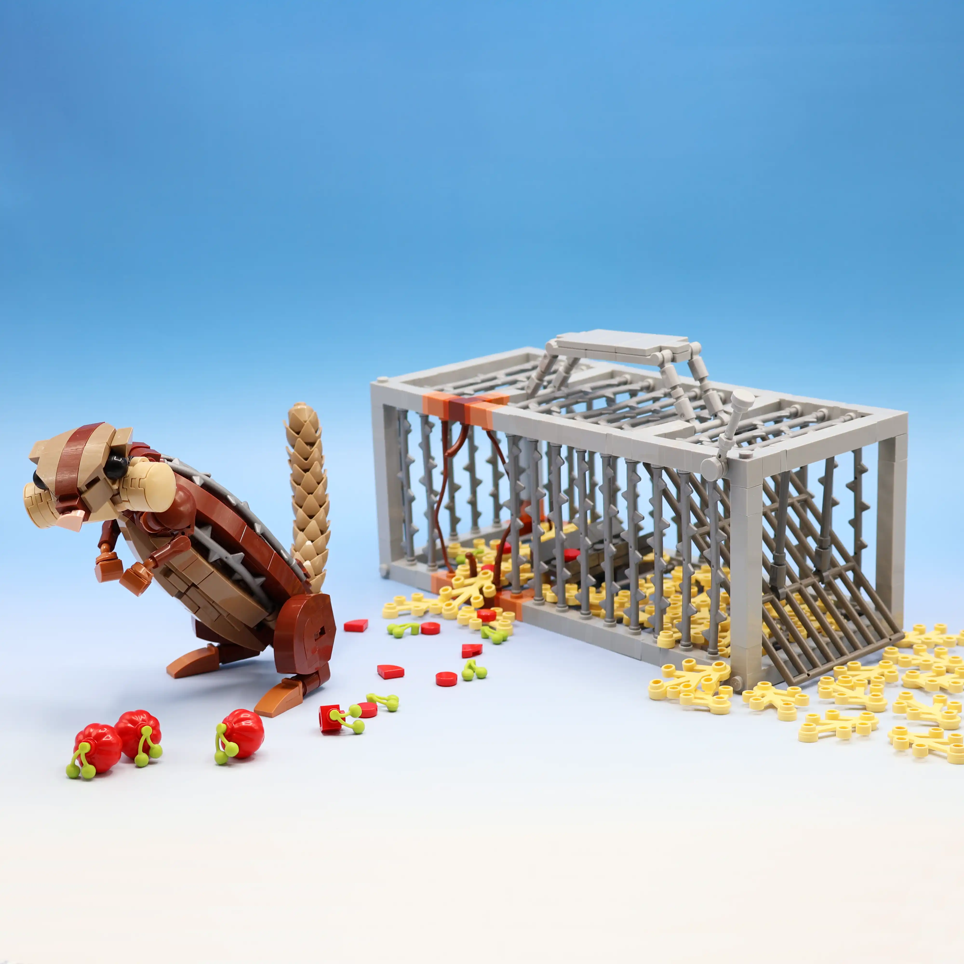 Ben created a custom LEGO chipmunk and cage for the competition Iron Builder