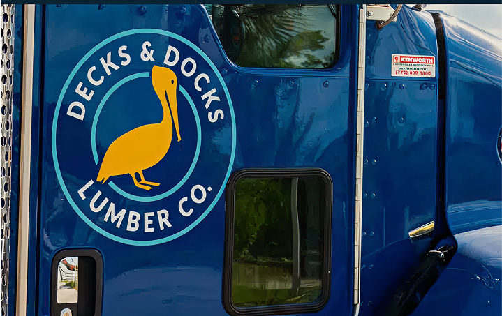 Decks and Docks logo on the truck.