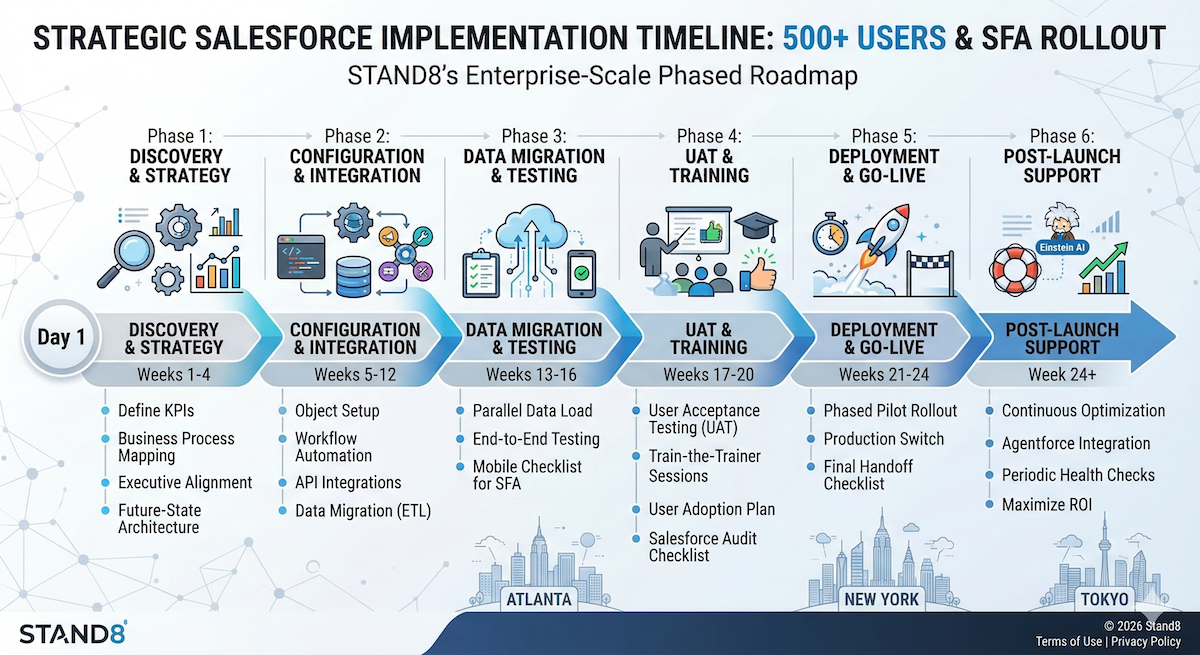 Stand8 Salesforce implementation timeline diagram