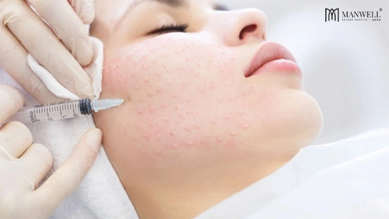Sau khi tiêm mesotherapy, một số người có thể gặp phải tình trạng sưng phồng và nổi sần trên da.