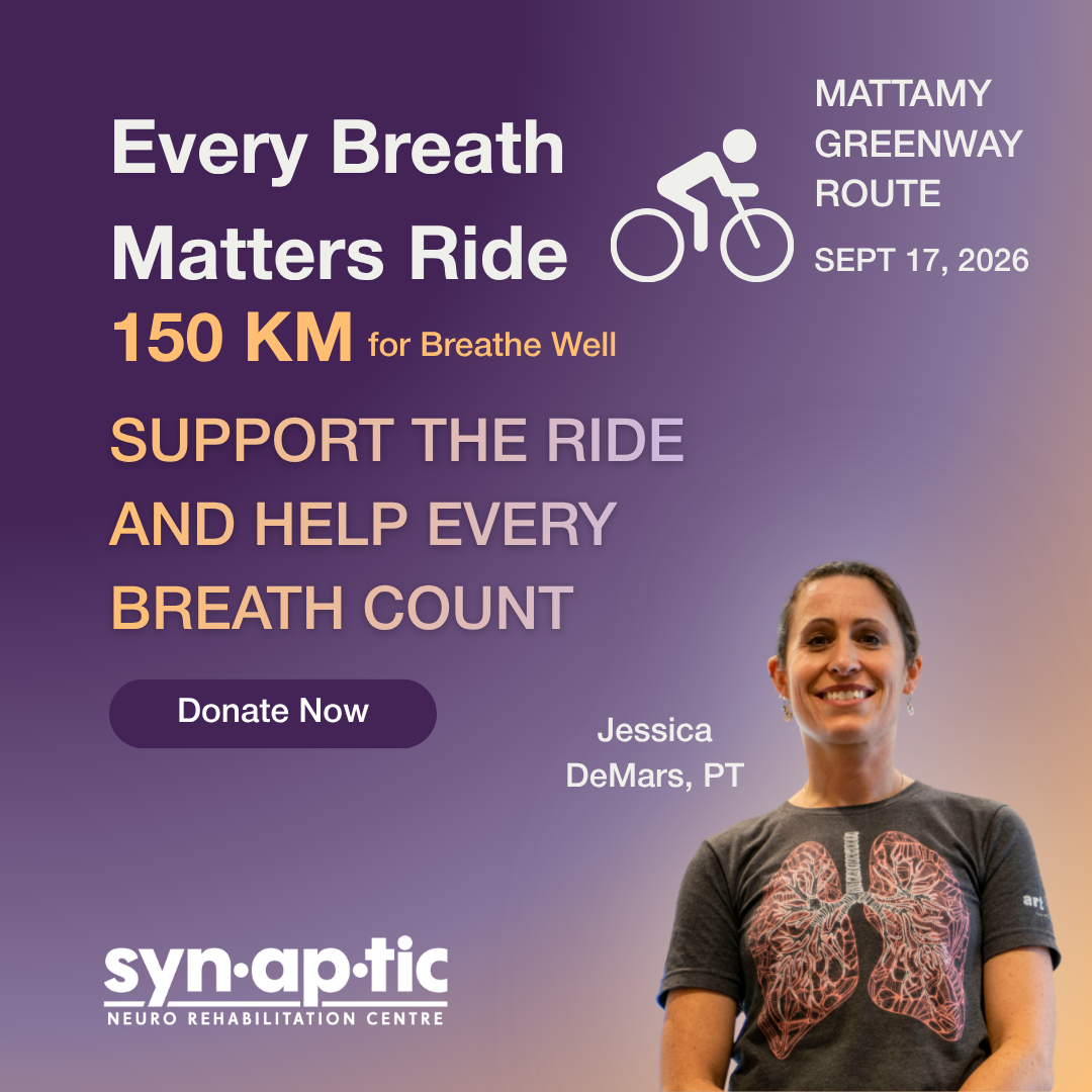 Every Breath Matters Ride — 150 KM for Breathe Well. Jessica DeMars, PT rides the Mattamy Greenway Route on September 17, 2026. Support the ride and help every breath count.