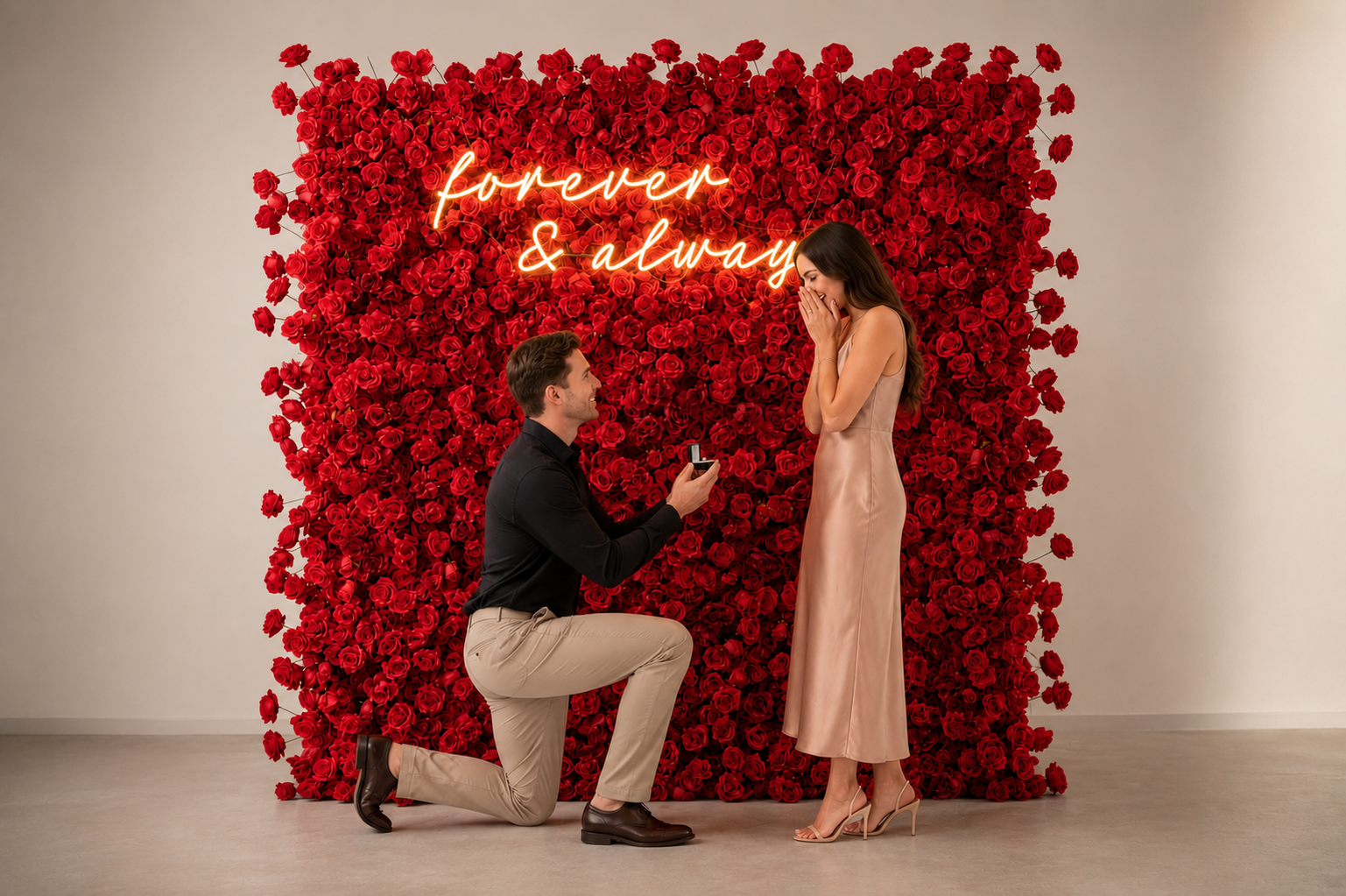 Crimson Red Flower Wall