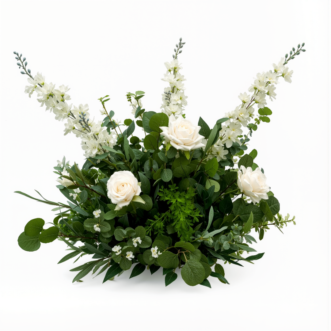 White & Green Floral Centerpiece