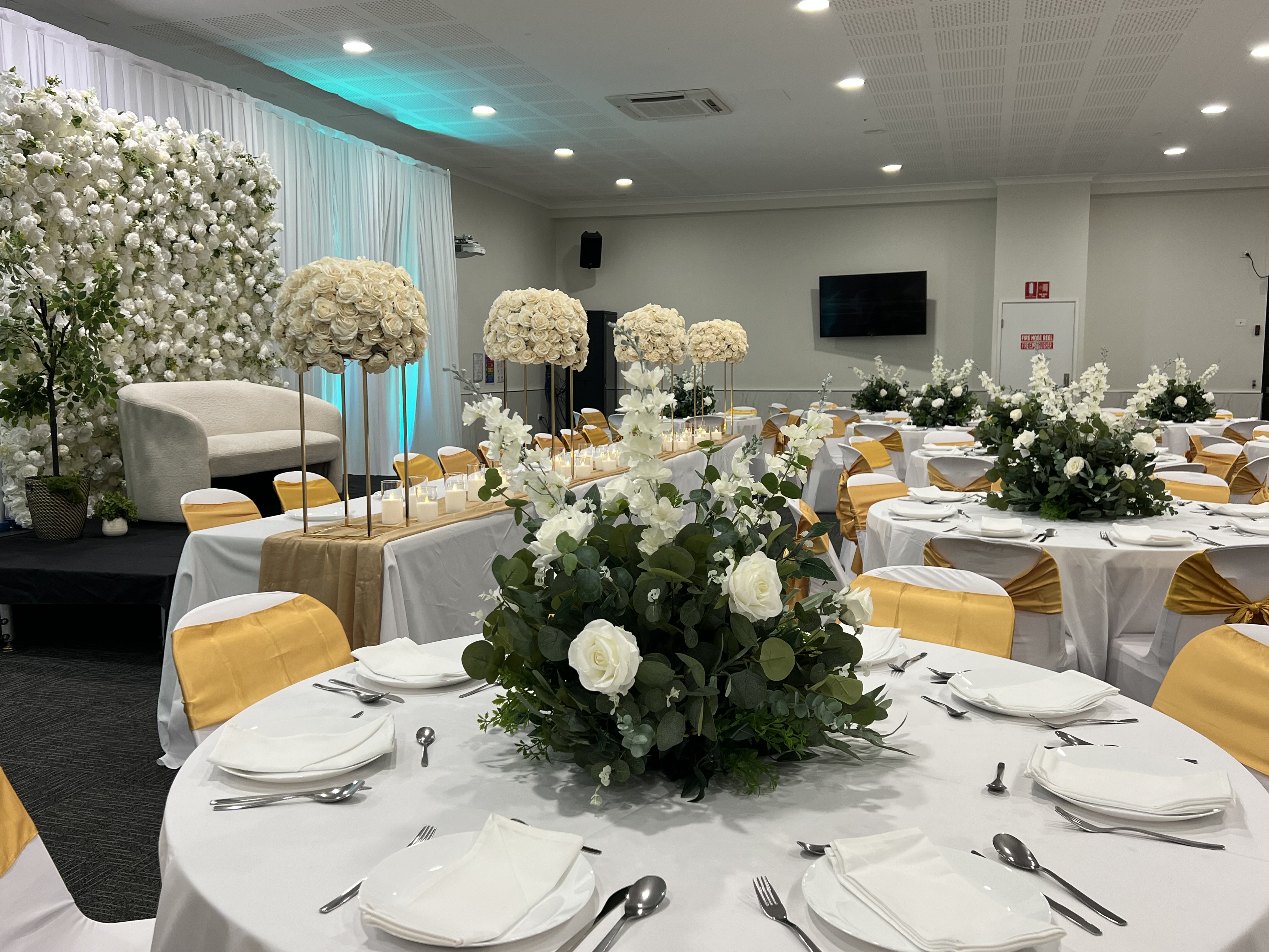 White & Green Floral Centerpiece
