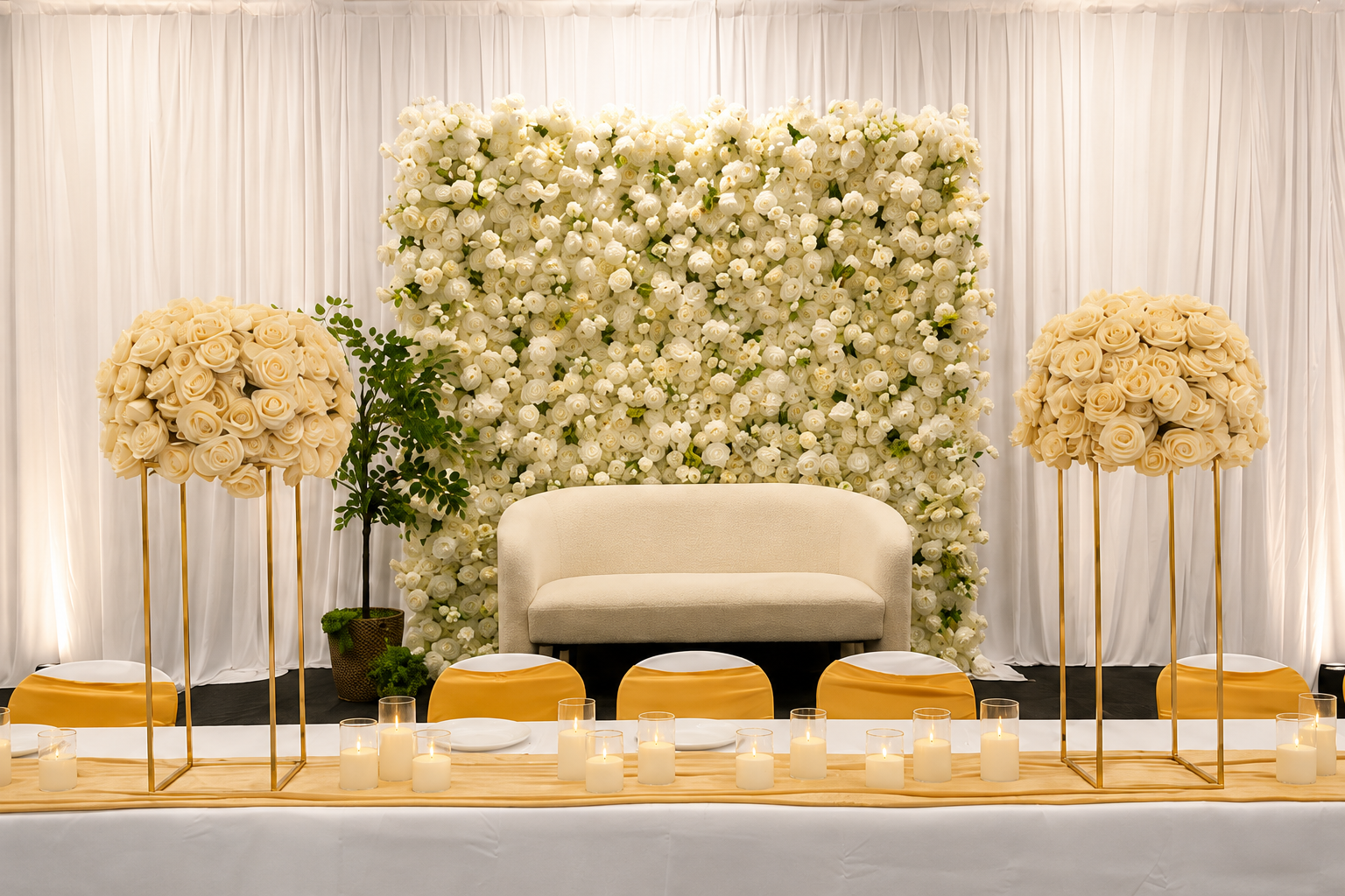 White Curtain Backdrop Hire