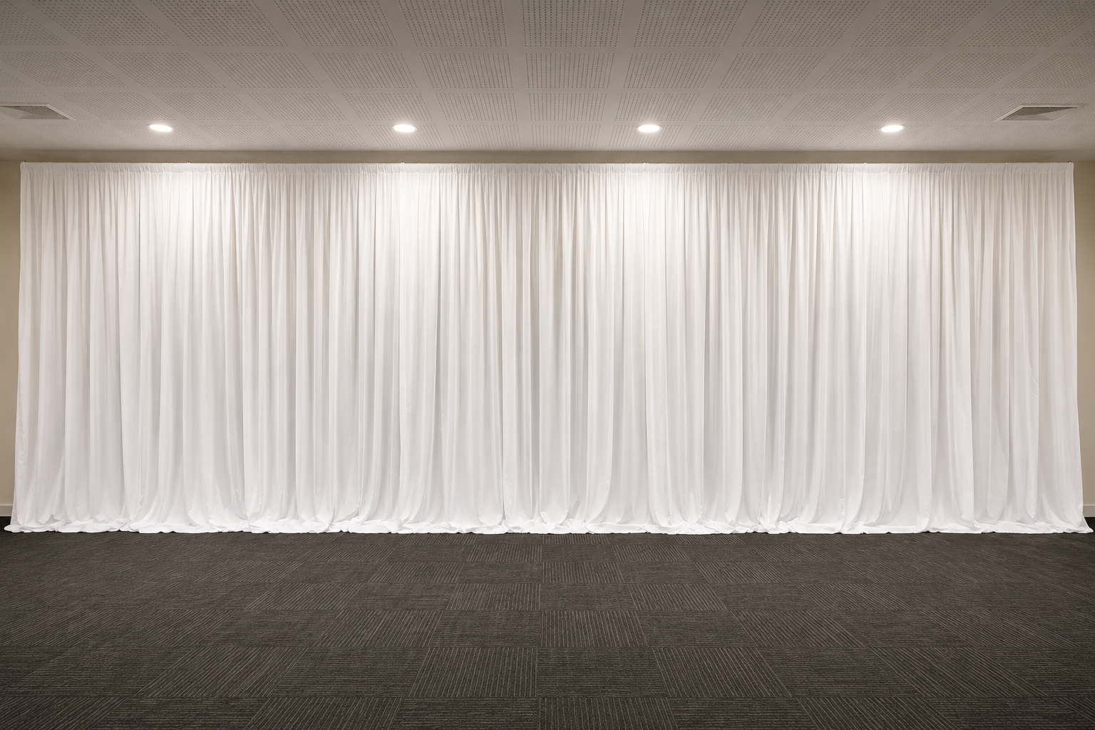 White Curtain Backdrop Hire