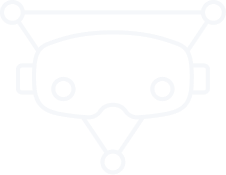 Line art of a robot face with two antennae and circular eyes.