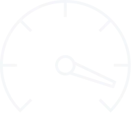 Speedometer gauge showing a high reading.