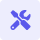 Blue wrench and screwdriver crossed icon on a light purple square background.