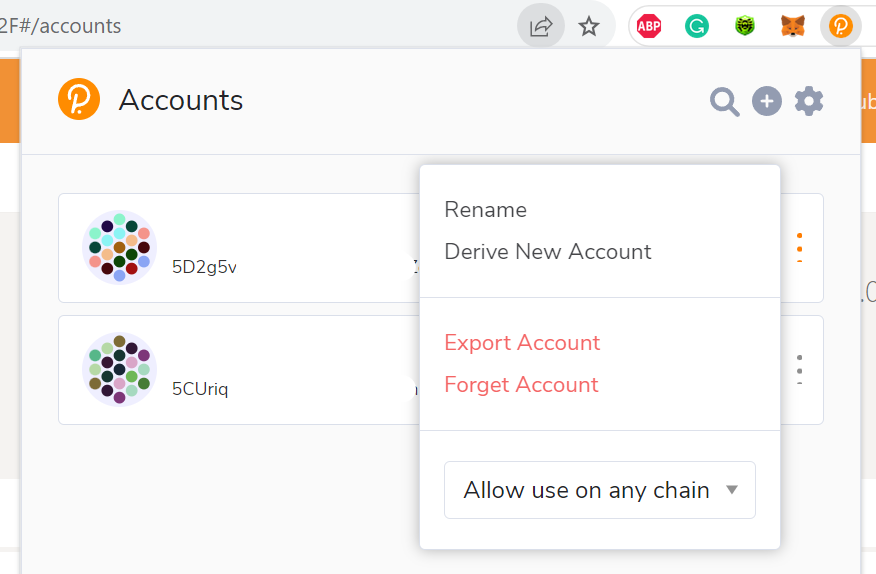 How to claim your vested $KREST: The correct chain use setting option.