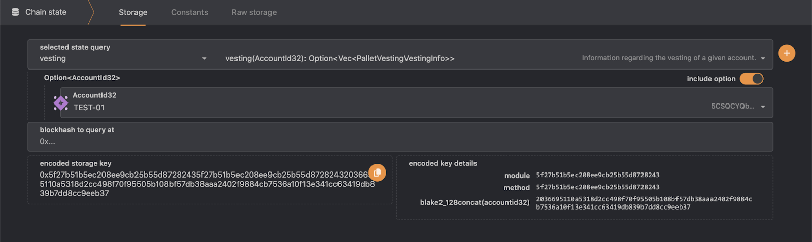 How to claim your vested $KREST: The view of the vesting query.