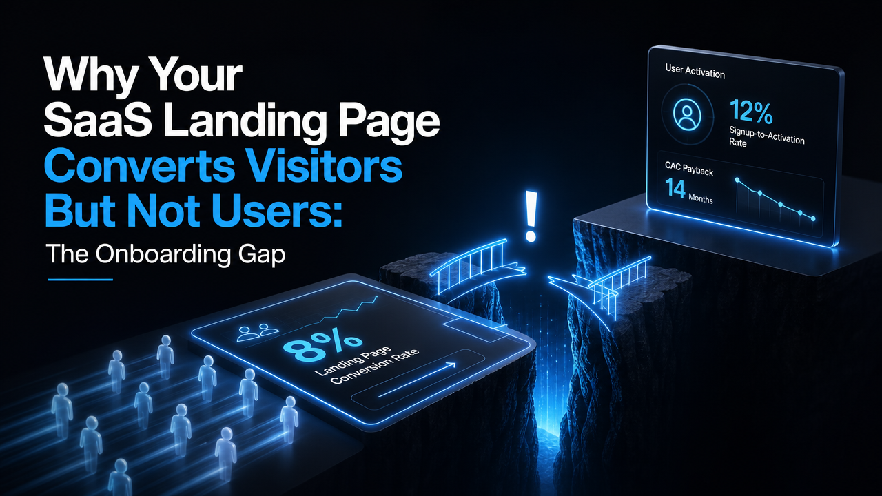 Why Your SaaS Landing Page Converts Visitors But Not Users: The Onboarding Gap