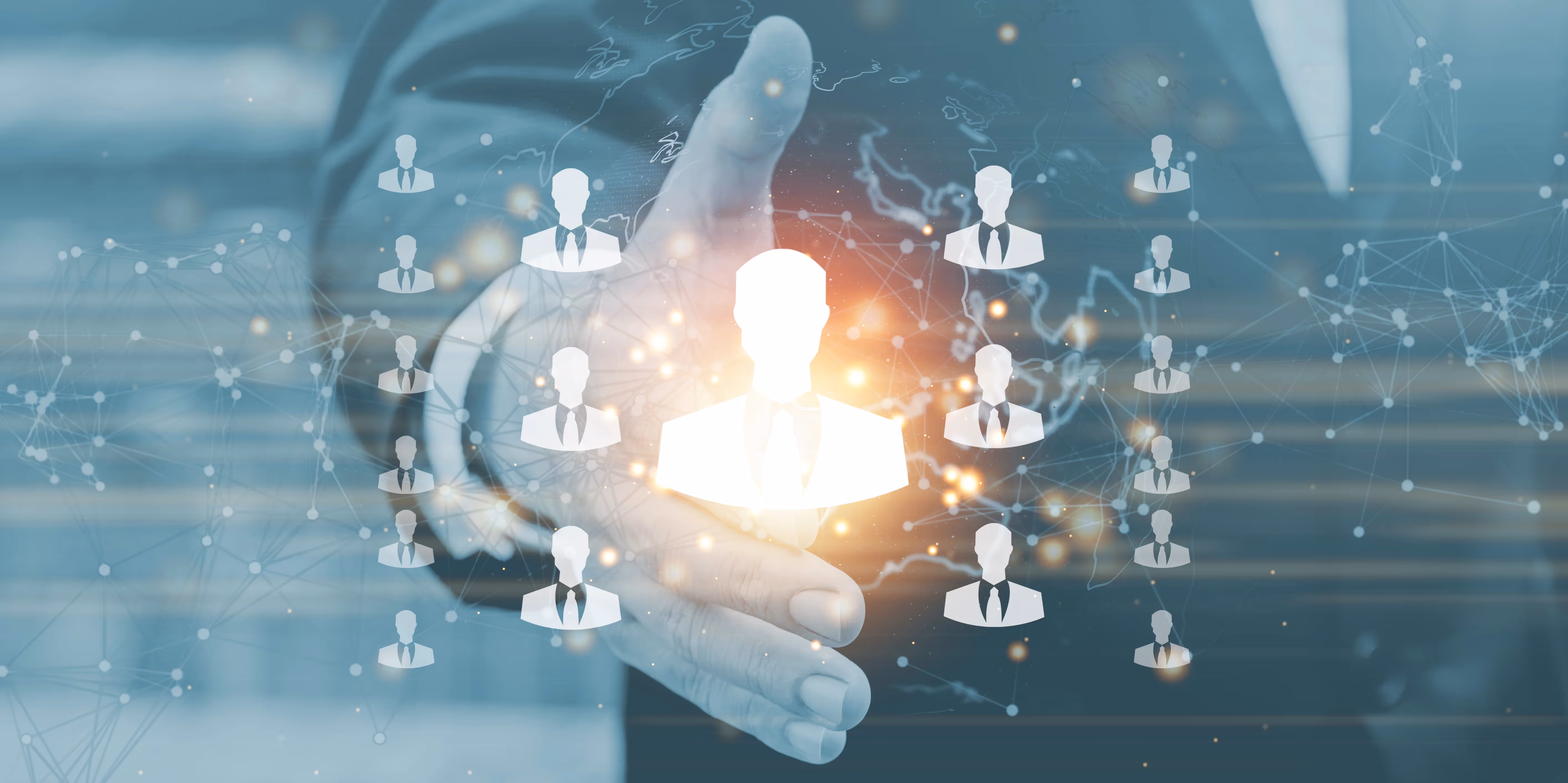 Nector-powered referral marketing network visualization for e-commerce, depicting digital customer connections and business growth.