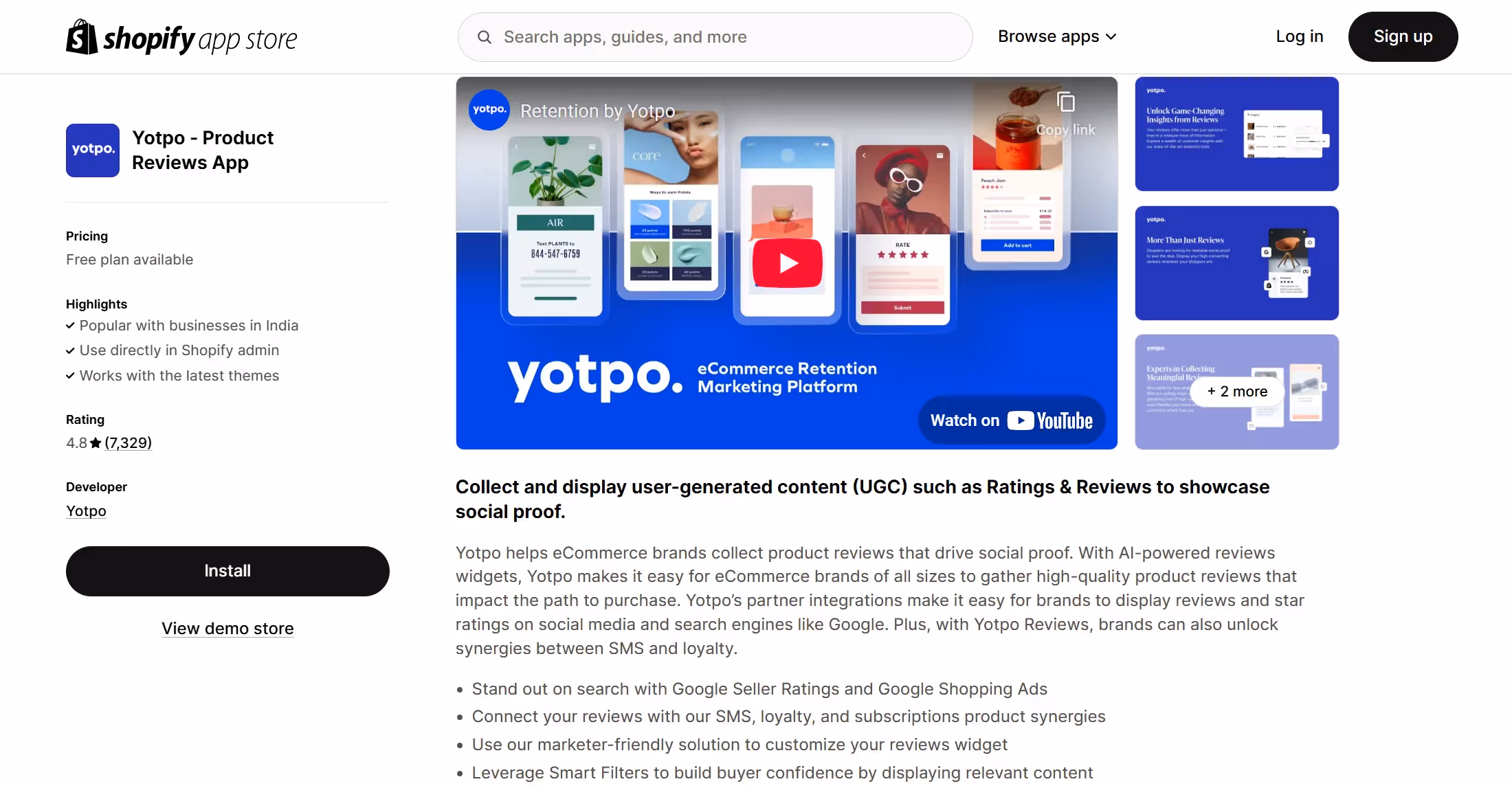 Yotpo Loyalty and Reviews App for Shopify - Enhance customer trust with user-generated content, ratings, and loyalty rewards.