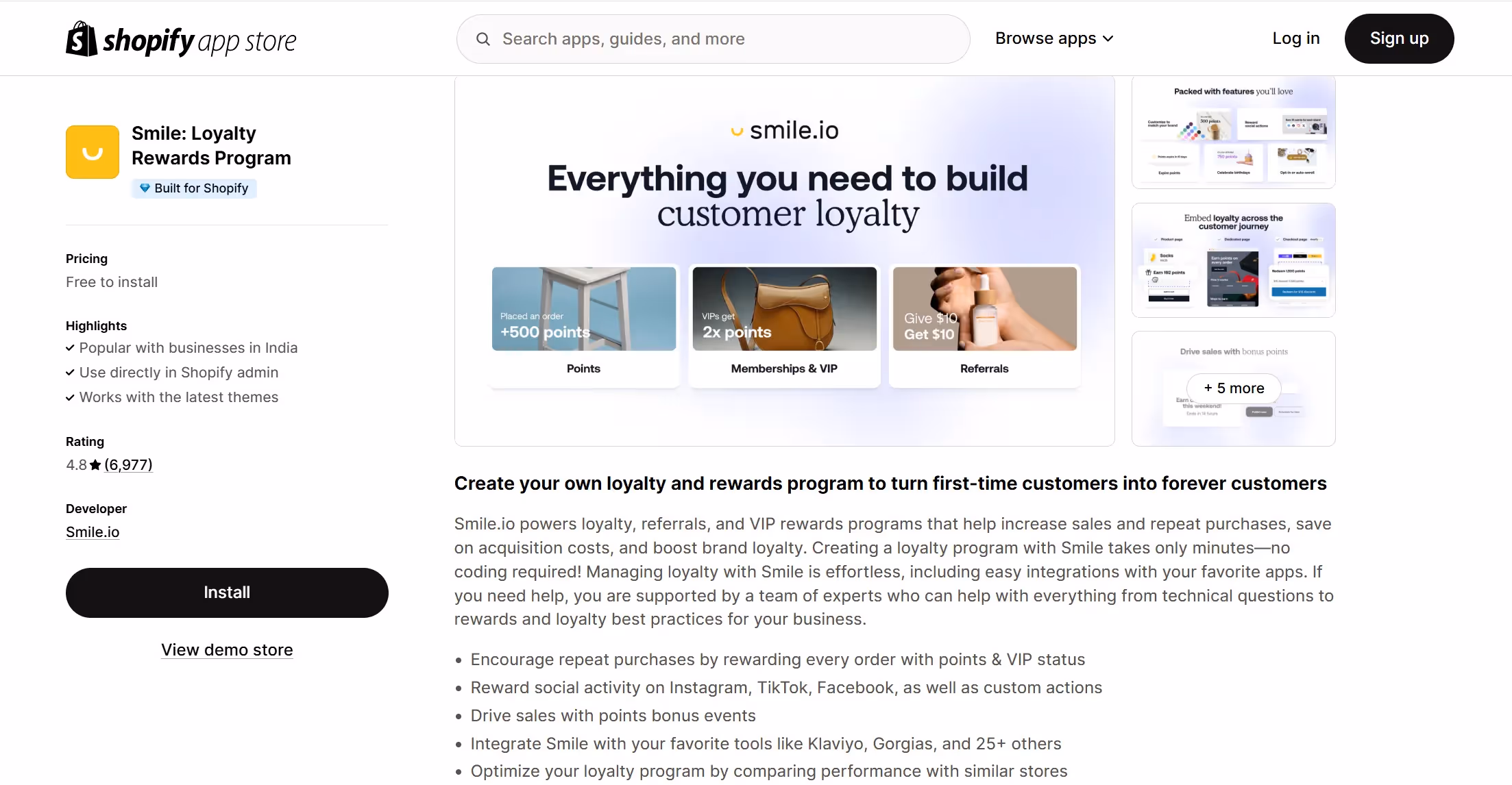 Smile.io Loyalty Rewards Program for Shopify - Build customer loyalty with points, referrals, and VIP memberships." nector.io