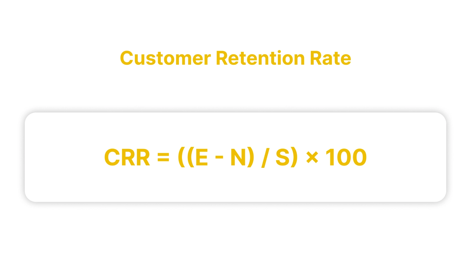 Customer Retention Rate.