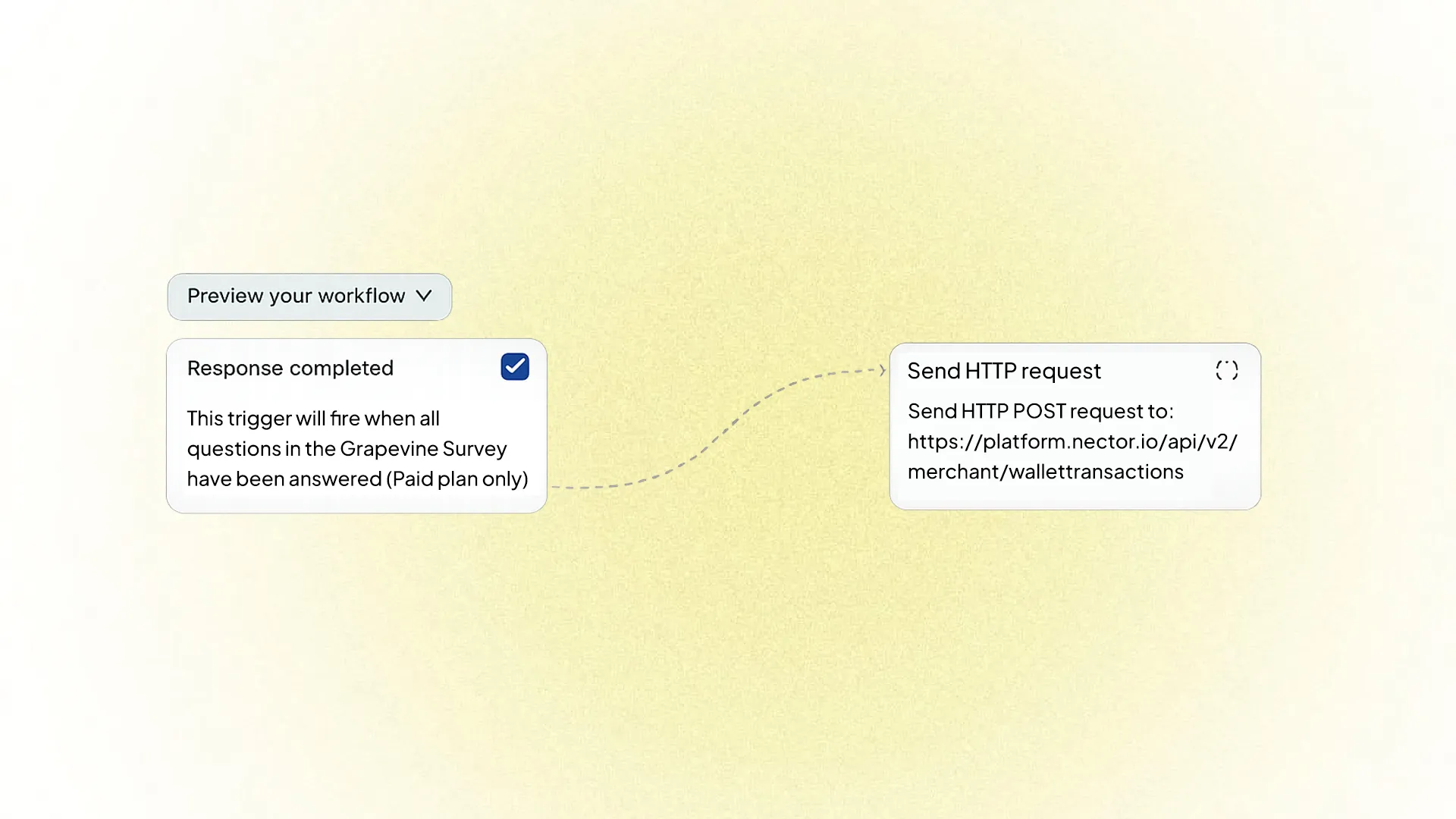 Shopify Flow workflow triggering Nector reward after Grapevine survey completion