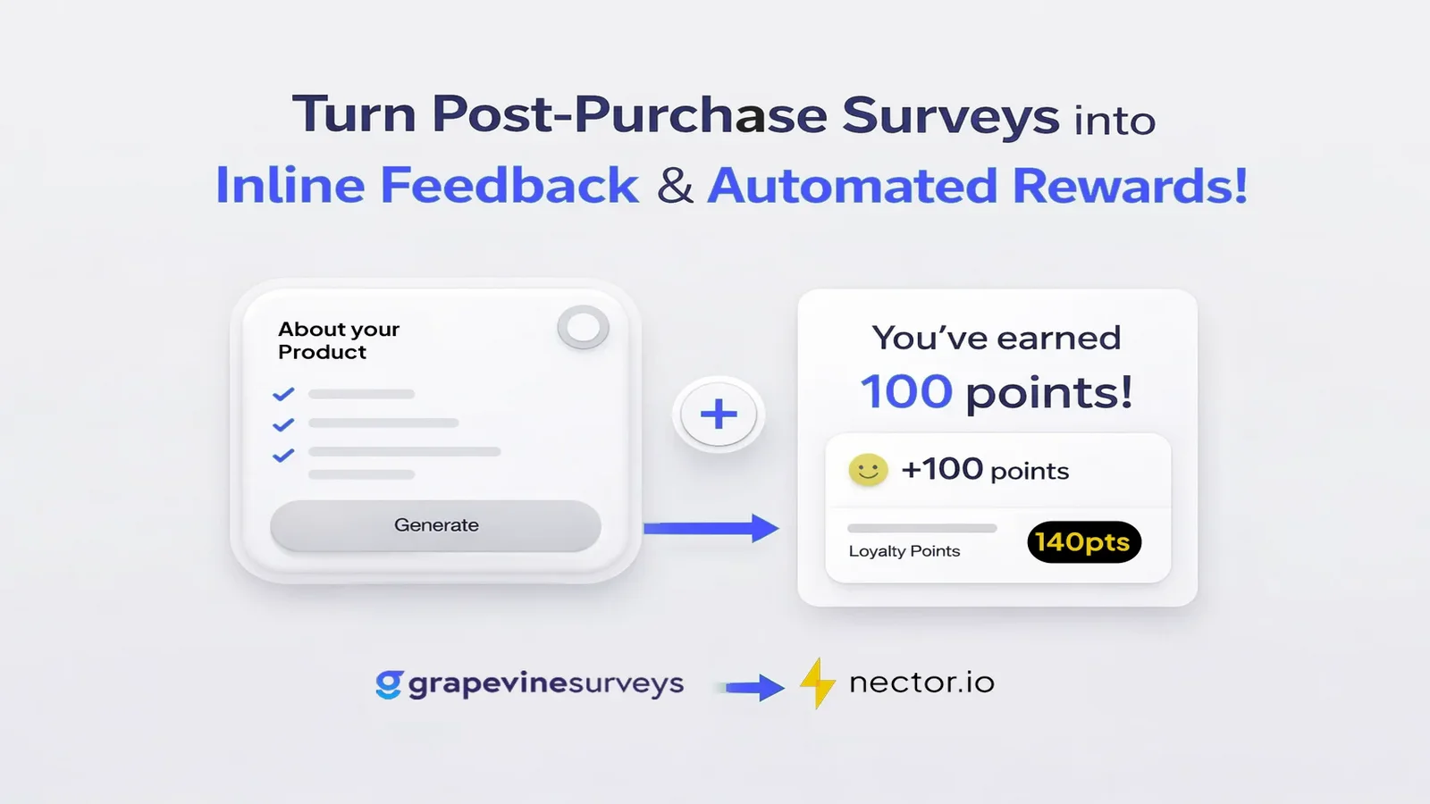 Boost Survey Responses: Automatically Reward Post-Purchase Survey Completions with Nector + Grapevine 