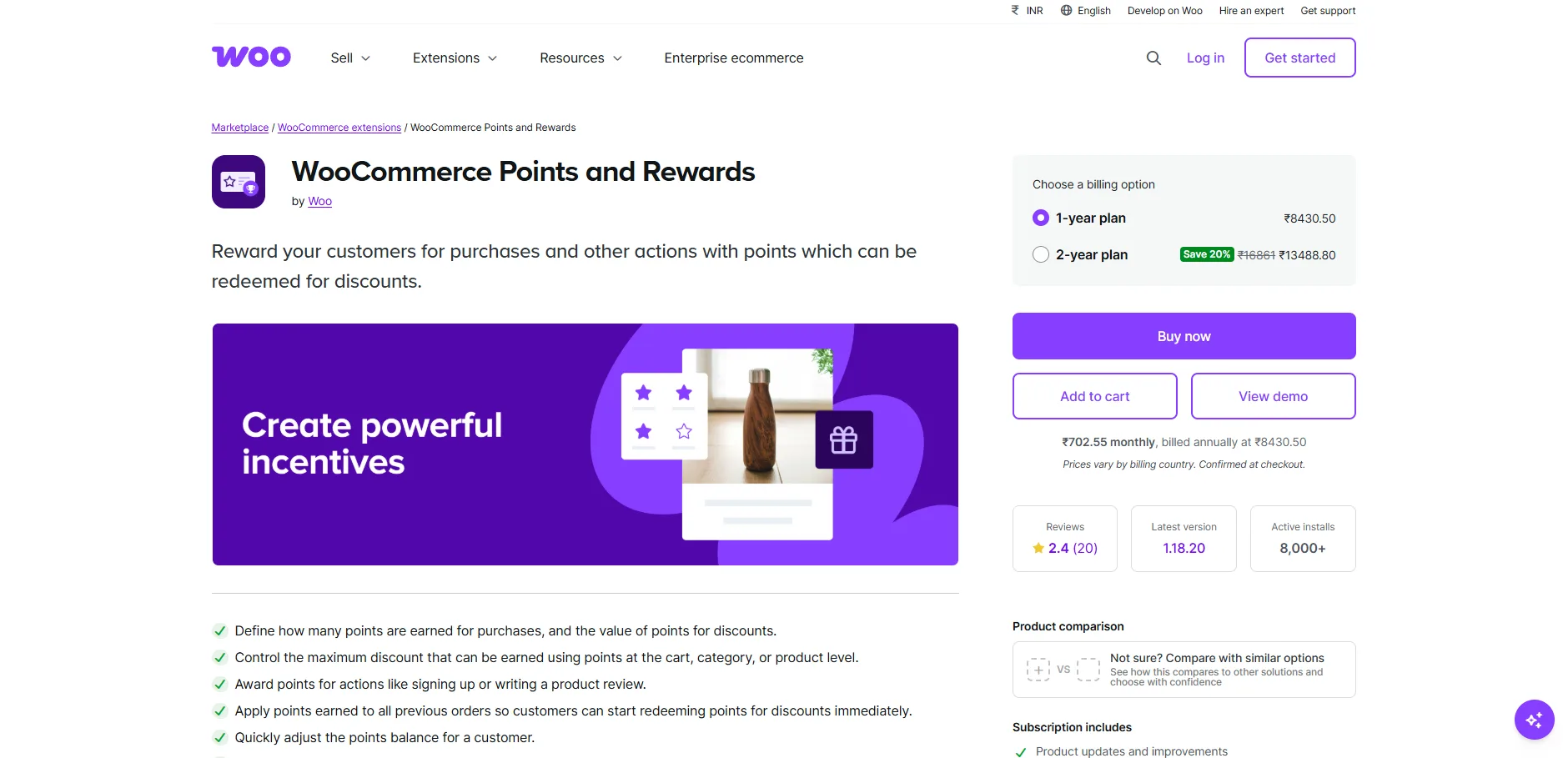 WooCommerce Points and Rewards (Official Extension)